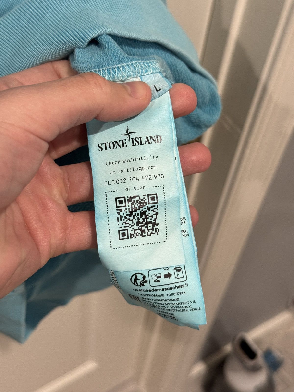 Stone Island Stone Island Garment Dyed Blue Malfile Sweater Sz L fits TTS Size US L / EU 52-54 / 3 - 8 Thumbnail