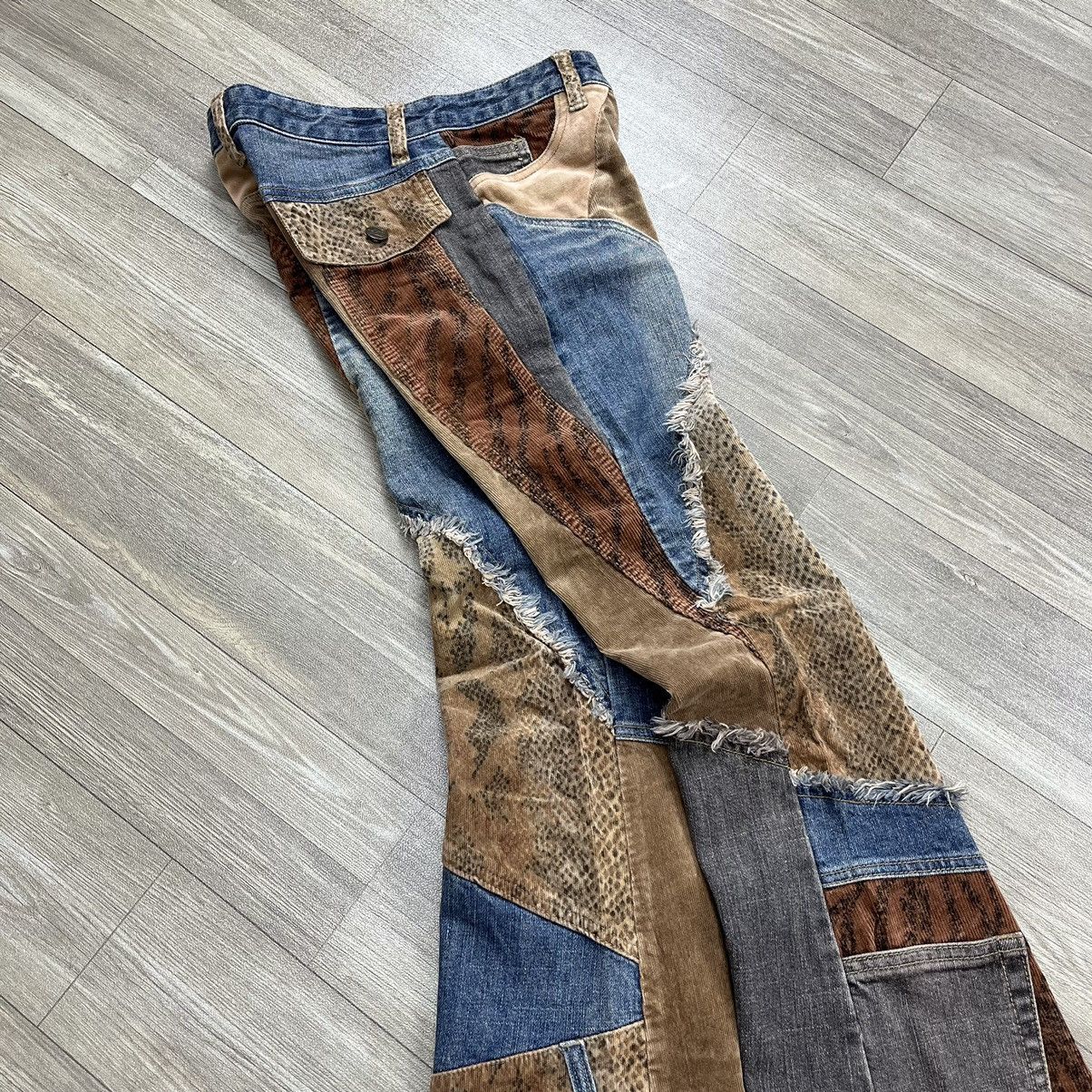 If Six Was Nine × Japanese Brand × Le Grande Bleu (L.G.B.) RARE🔥 XChromosomeinX Patchworked Leopard Denim Flare Jeans Size US 26 / EU 42 - 24 Thumbnail