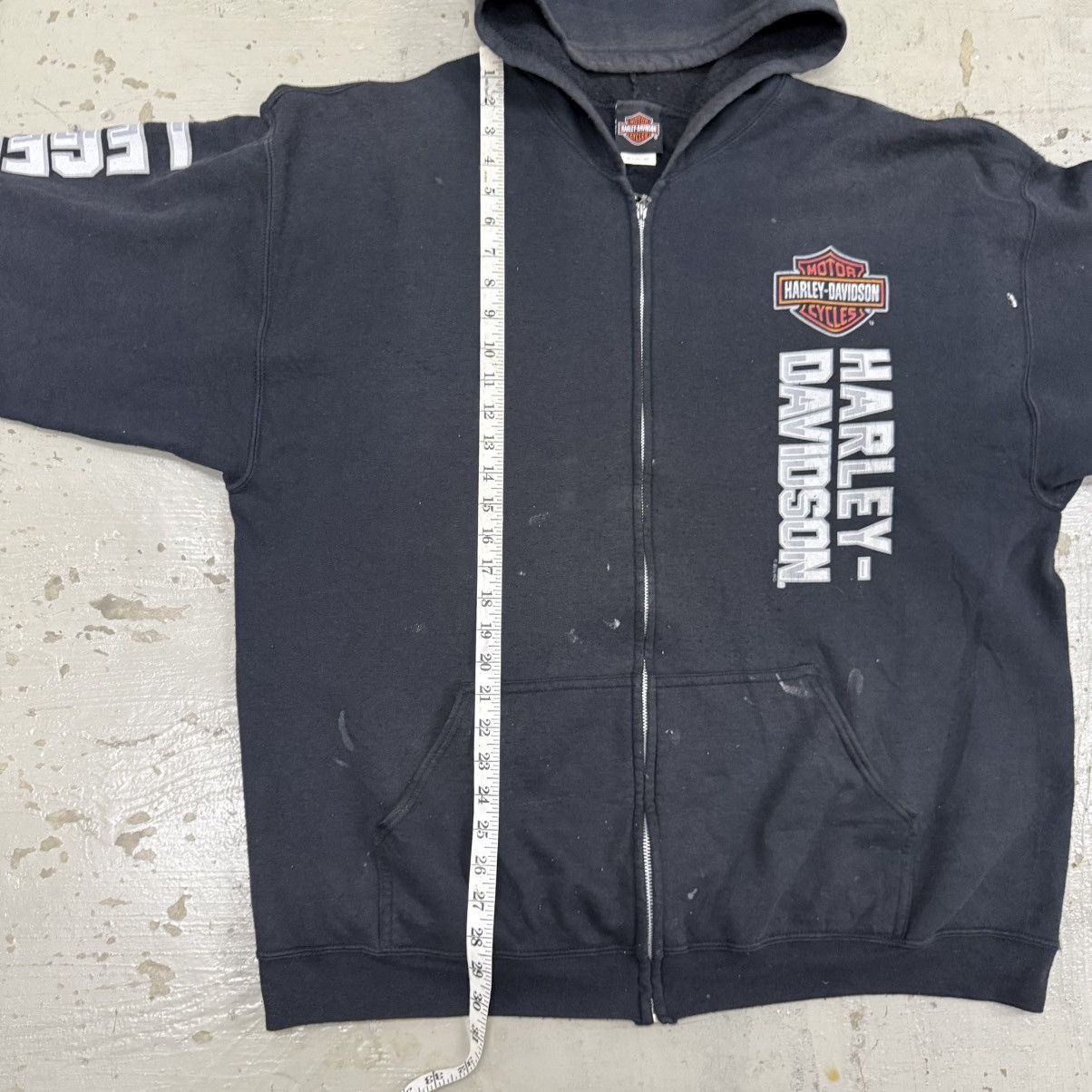 Harley Davidson Vintage Harley Davidson Sunfaded Paint Zipper Hoodie Size US XXL / EU 58 / 5 - 8 Thumbnail