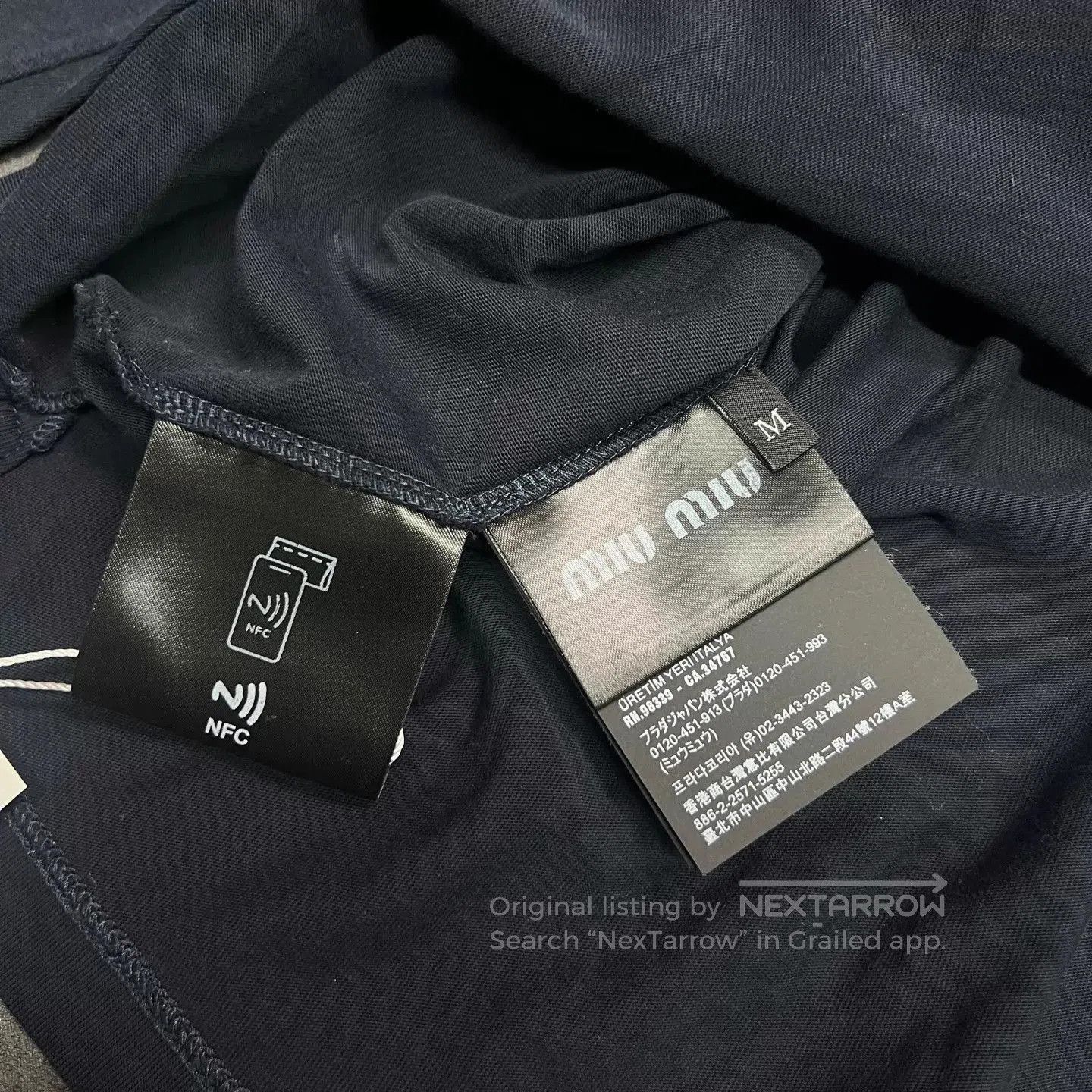 Miu Miu Black Long-Sleeve Crewneck Shirt. Size US M / EU 48-50 / 2 - 3 Thumbnail