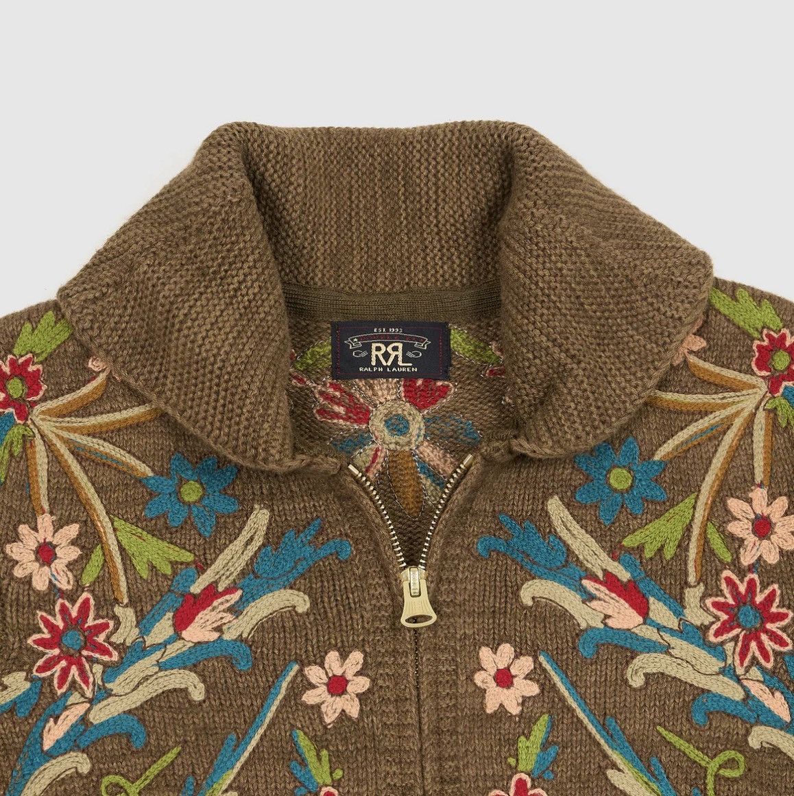 RRL Ralph Lauren Double RL Ladies Zip Flowers Cardigan Size M / US 6-8 / IT 42-44 - 1 Thumbnail