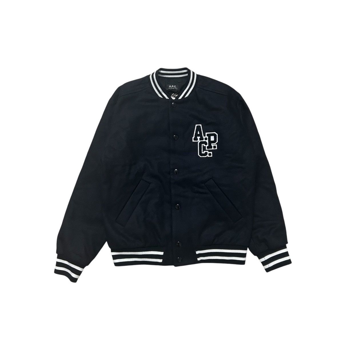 A.P.C. New A.P.C Micky Wool Bomber Jacket Navy Blue Size Small Size US S / EU 44-46 / 1 - 1 Thumbnail