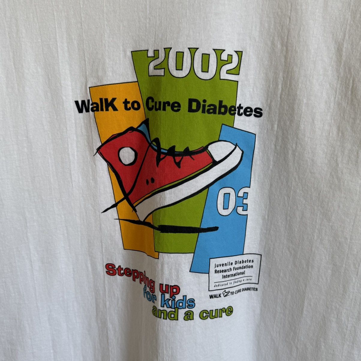 Vintage Vintage 2002 Walk to Cure Diabetes T-Shirt Hanes Heavyweight Size US L / EU 52-54 / 3 - 3 Thumbnail
