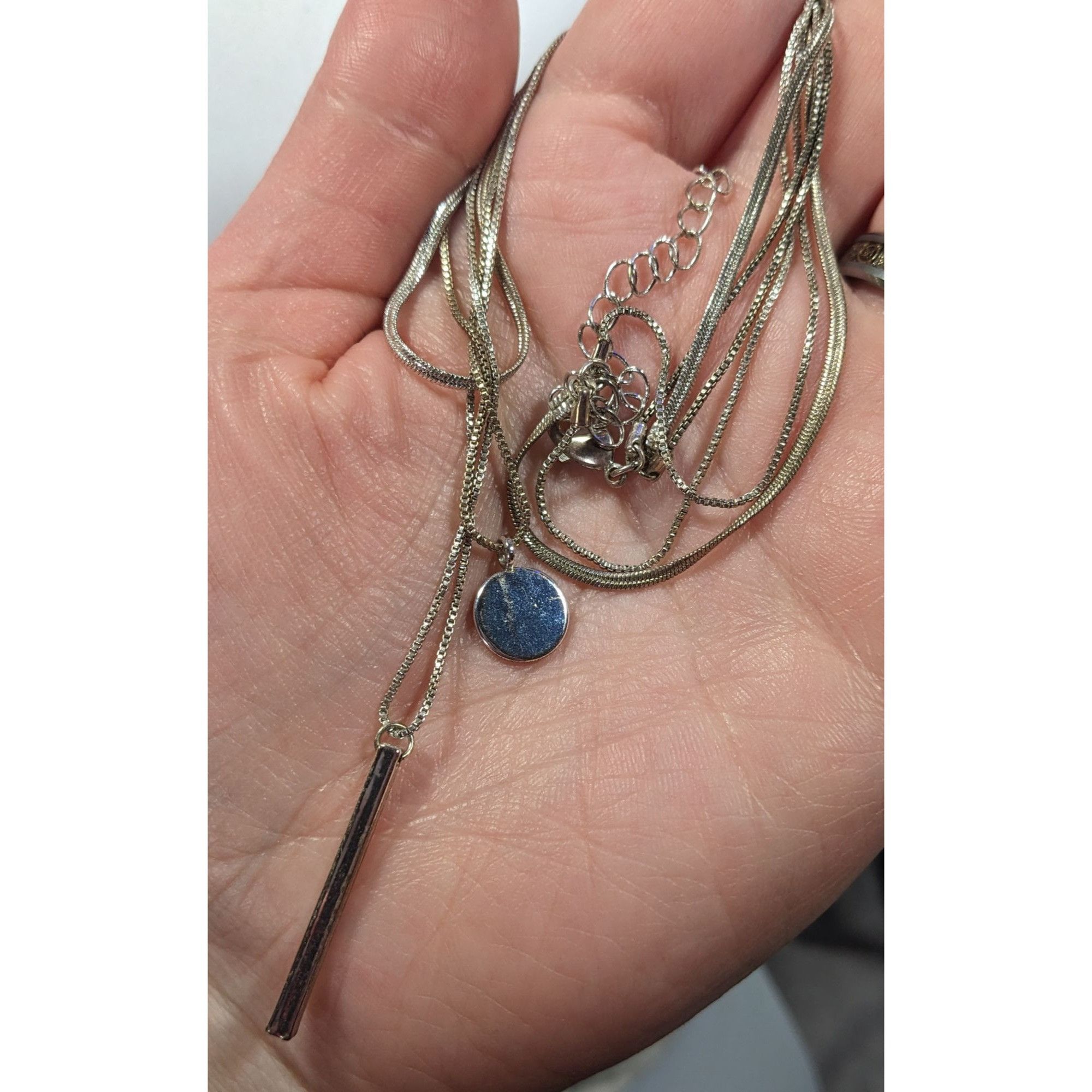 Other Elegant Minimalist Silver Tone Multilayer Charm Necklace Size ONE SIZE - 9 Thumbnail