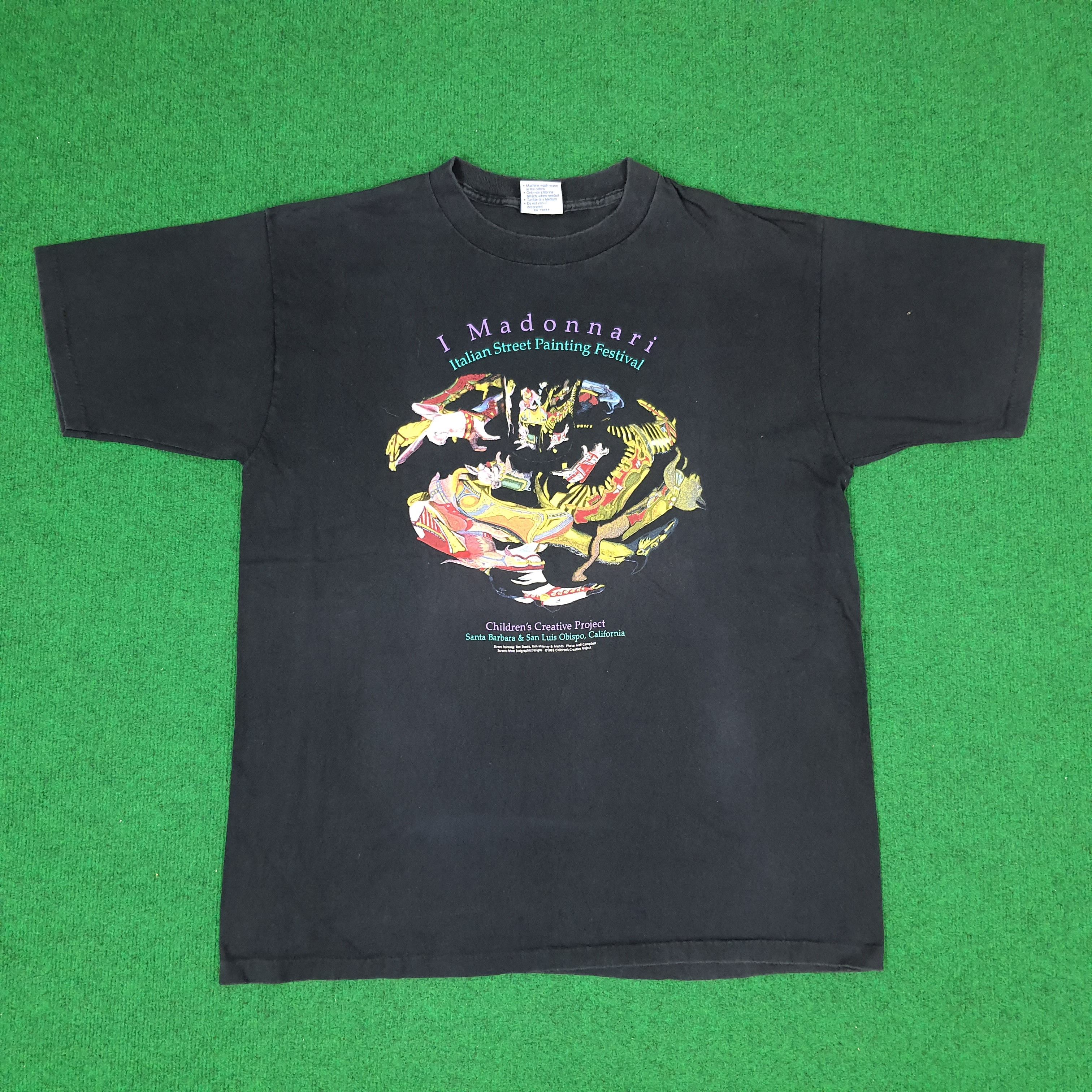 Vintage Vintage Italian Street Panting Fest Santa Barbara Tshirt Size US XL / EU 56 / 4 - 1 Thumbnail