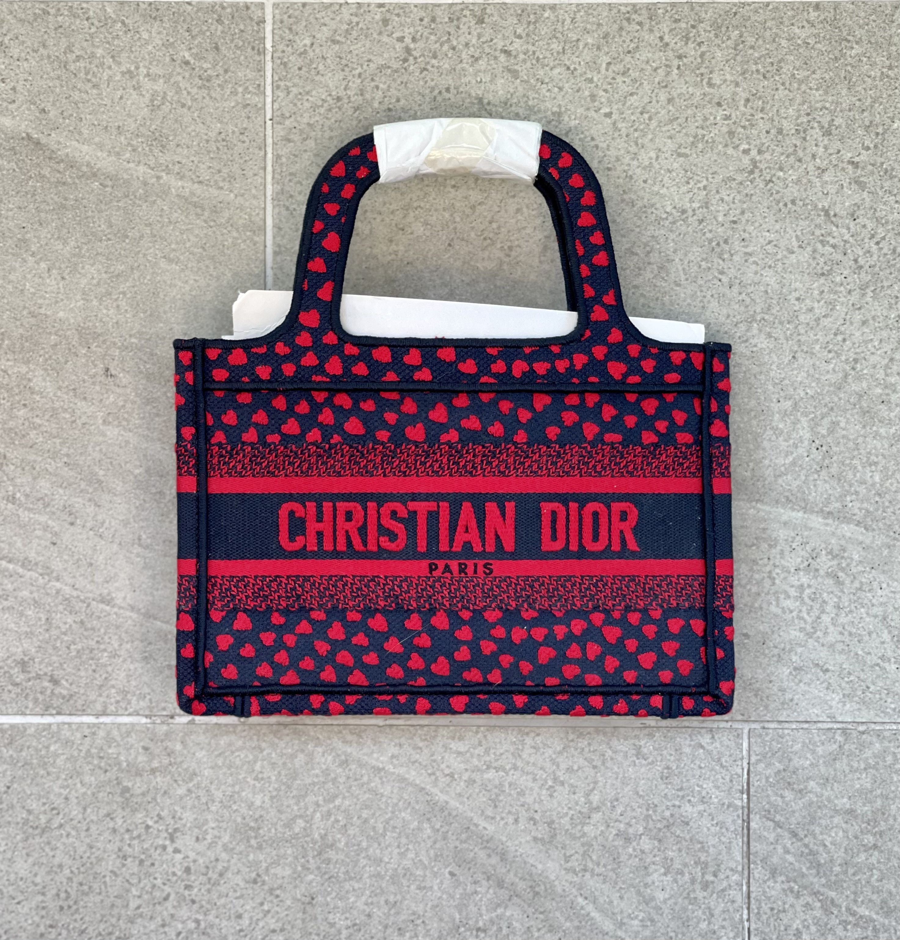 Dior Dior I Love Paris Hearts Tote Mini Navy Red Micro Canvas Bag Size ONE SIZE - 3 Thumbnail