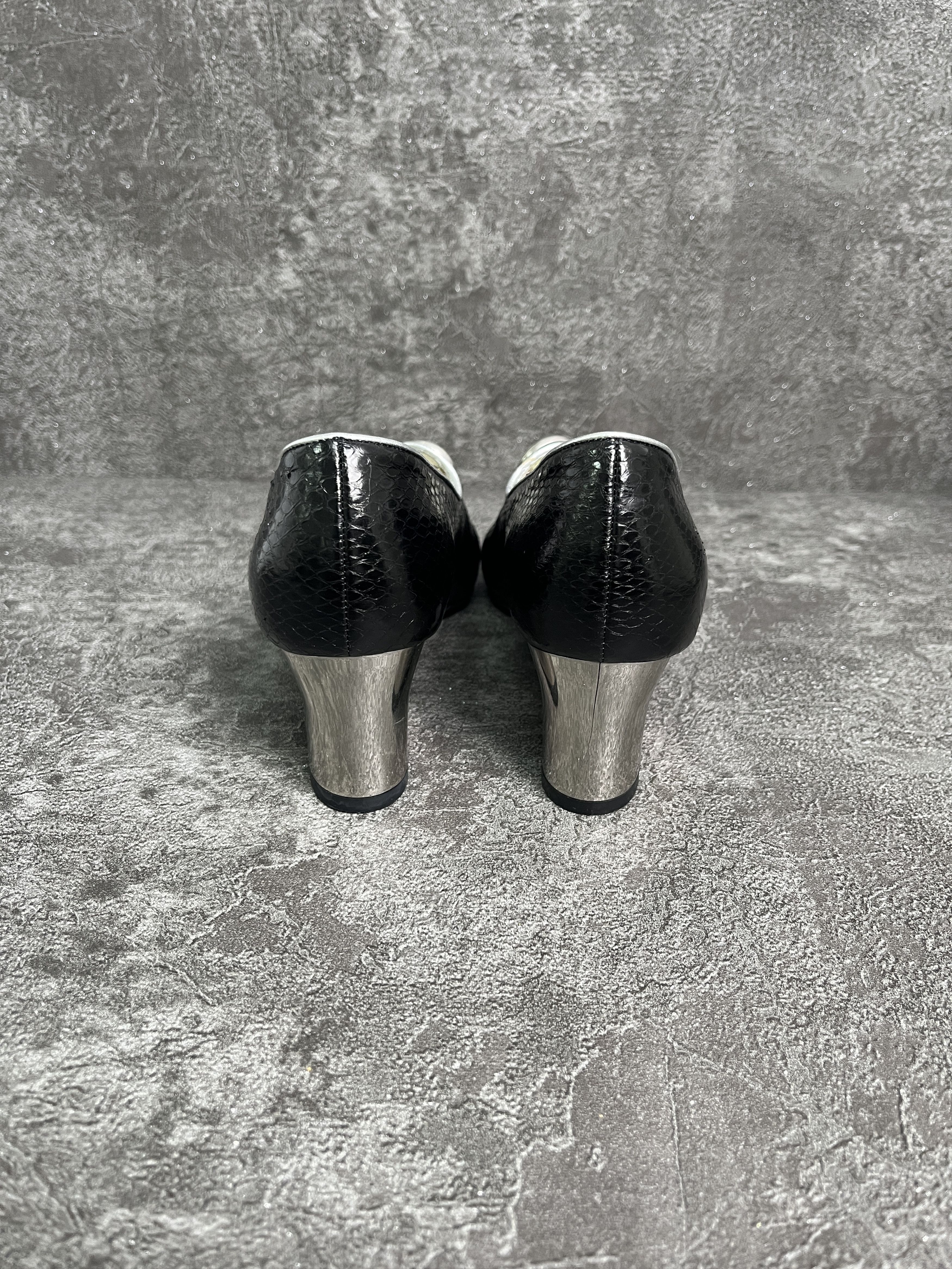 Gucci Gucci Black GG Biba Snakeskin Pumps Size US 6 / IT 36 - 4 Thumbnail