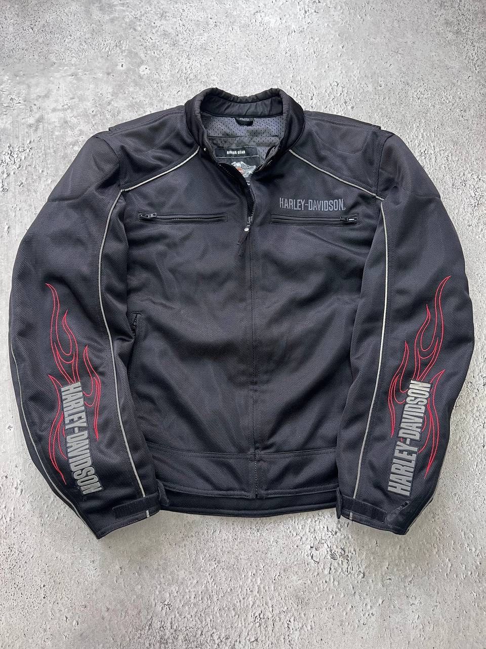 Harley Davidson × Vintage Vintage Harley Davidson FLAME MOTO JACKET Y2K 2000's Size US XL / EU 56 / 4 - 1 Thumbnail