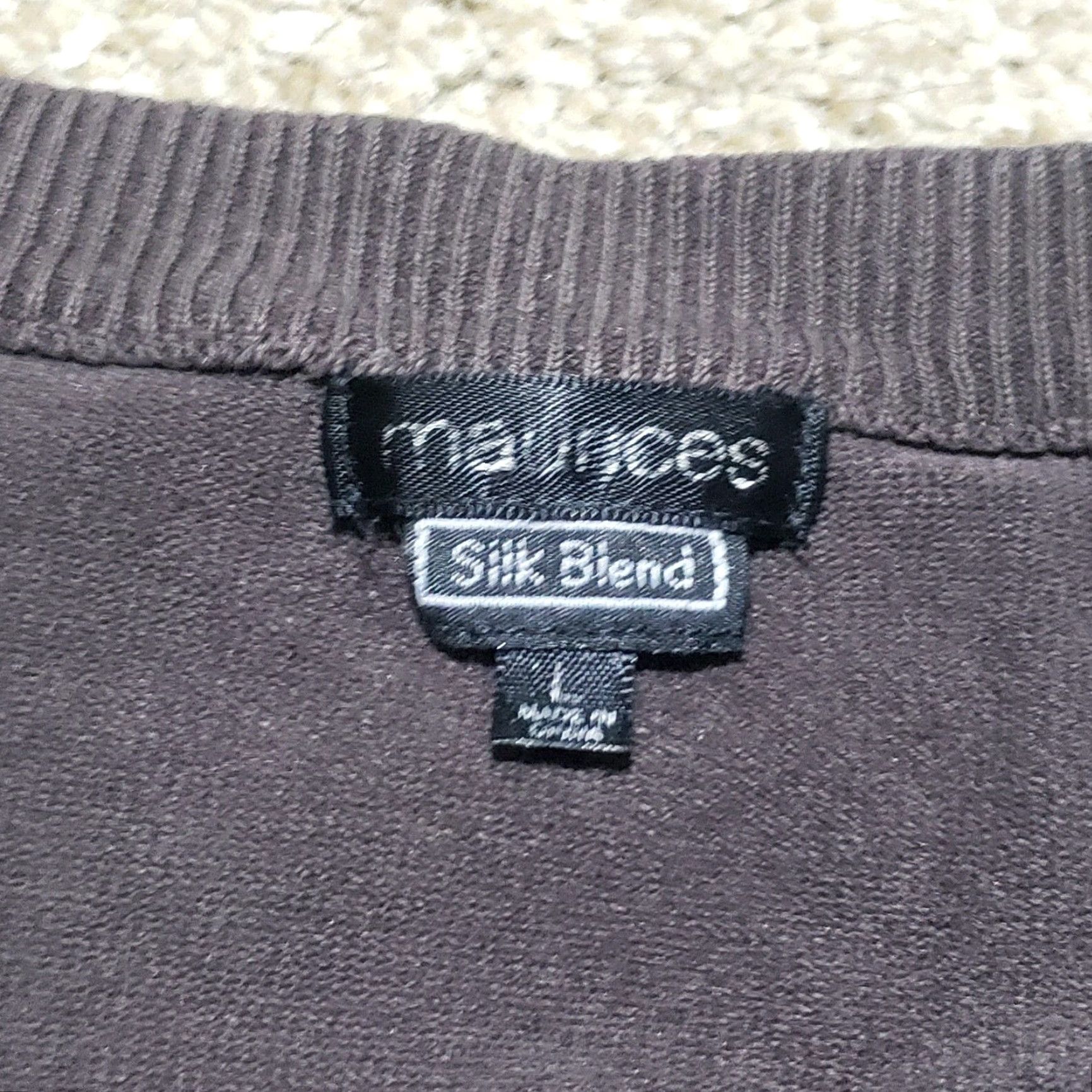 Vintage VINTAGE Maurices Knit Silk Blend Brown Short Sleeve Button Up Shirt Womens Large Size L / US 10 / IT 46 - 3 Thumbnail