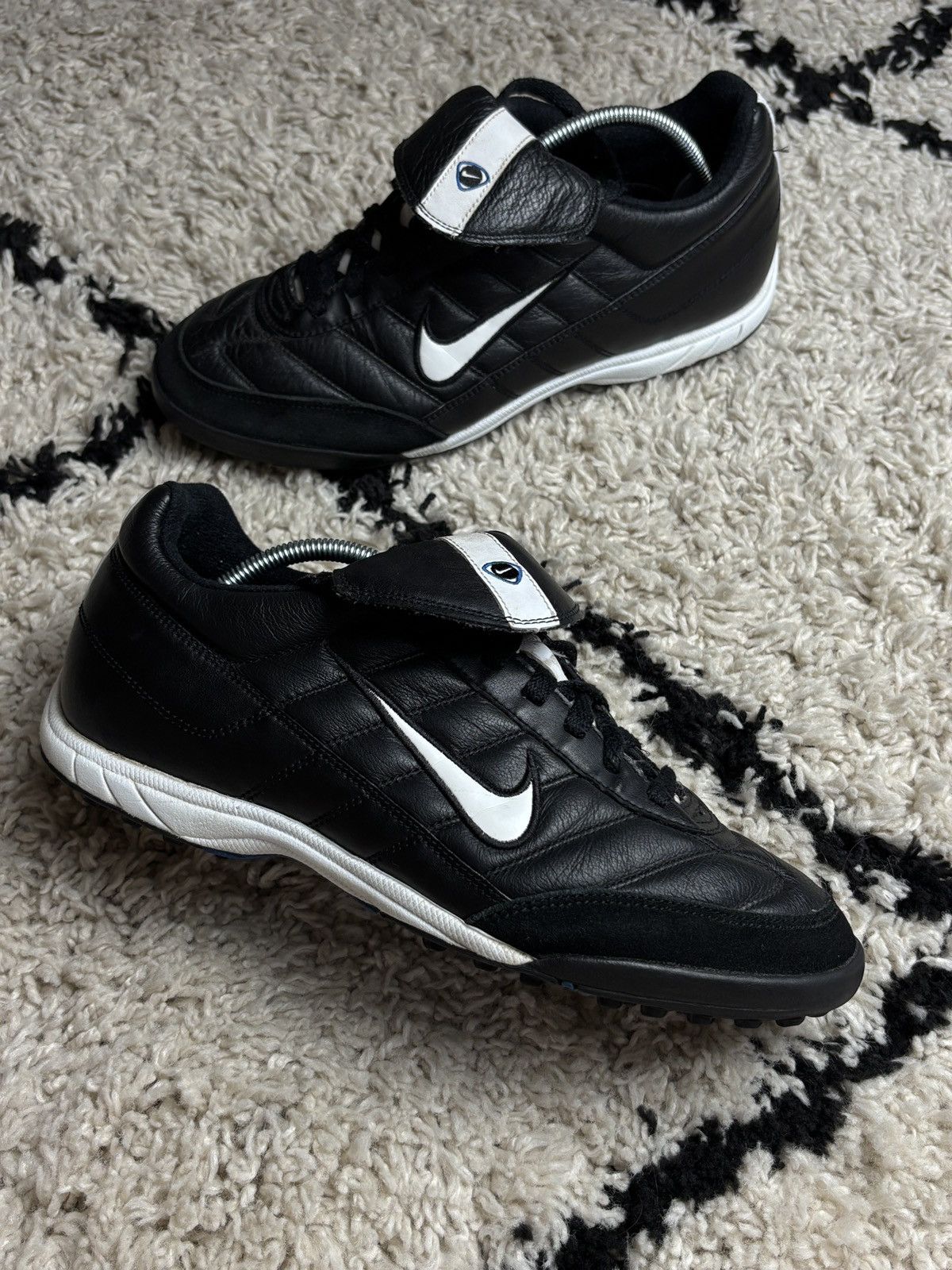 Nike Tiempo Pro Vintage Leather Soccer Football Hype Shoes in Black, Men's (Size 9.5)