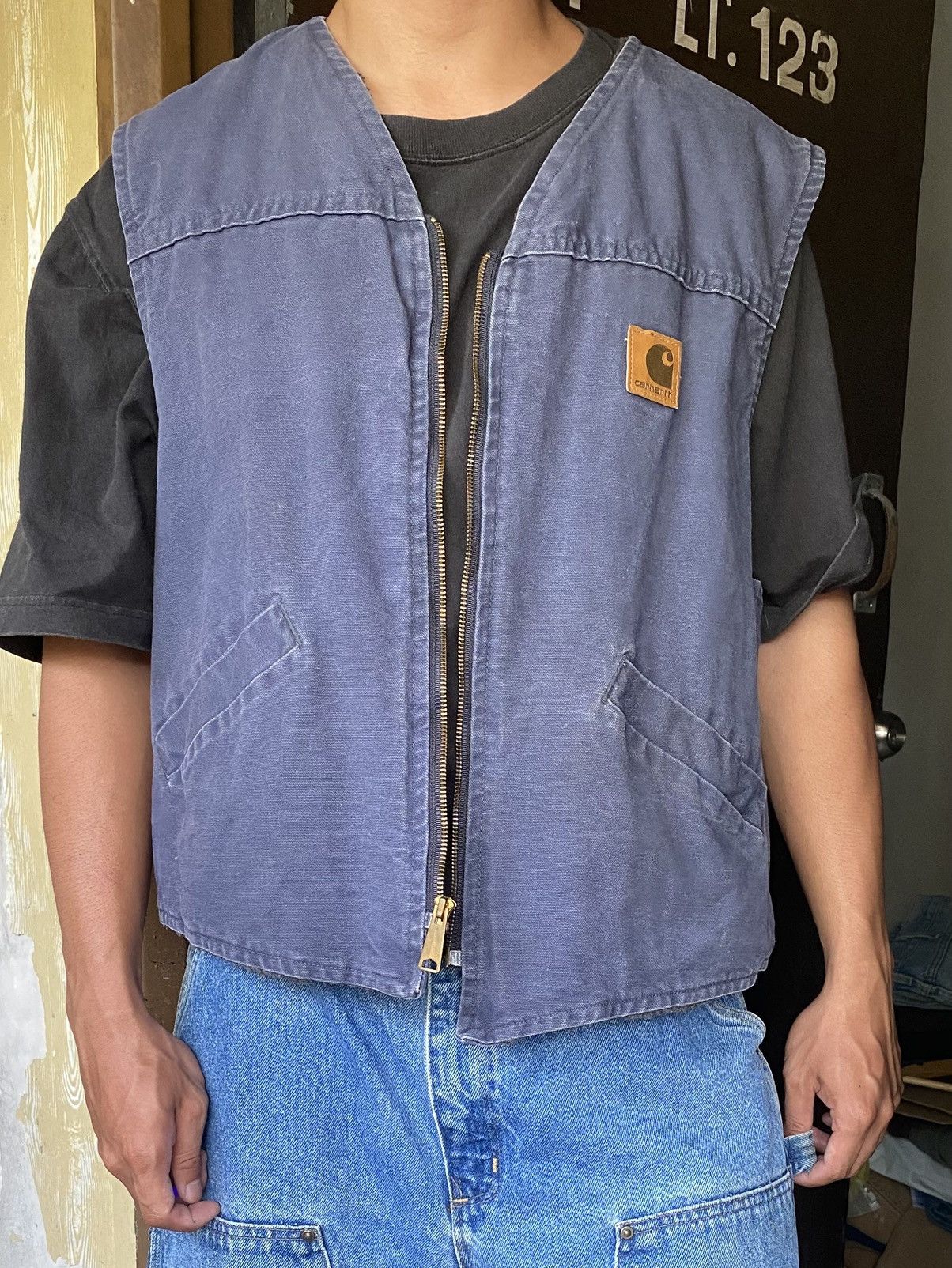 Carhartt Vintage 2001 Carhartt Vest V18 PTL sherpa lined Blue Size US XL / EU 56 / 4 - 1 Thumbnail