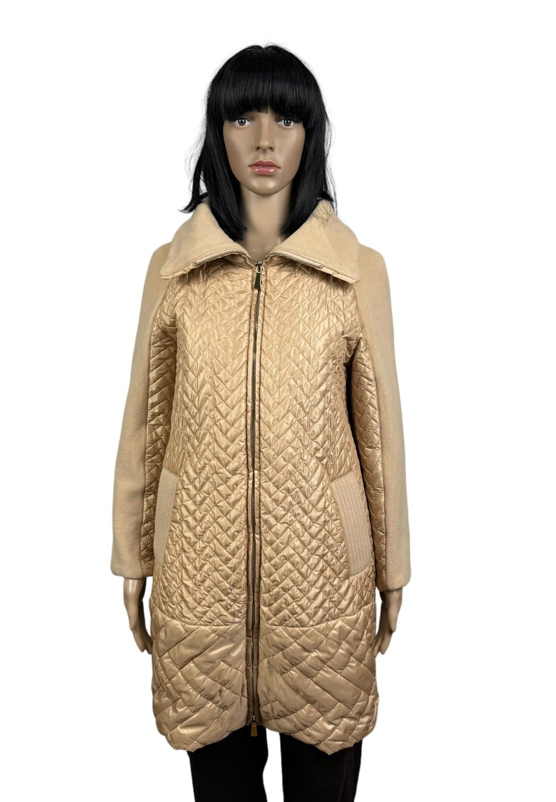 Marella Marella Quilted Wool Coat Fur Trim size IT 42 US 6 Size M / US 6-8 / IT 42-44 - 13 Thumbnail