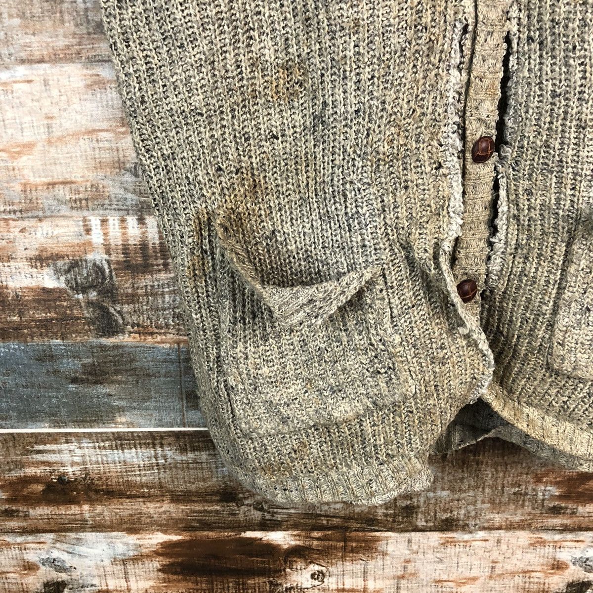 Vintage Raffine Brown Cardigan ripped Vest #A2242 Size US M / EU 48-50 / 2 - 7 Thumbnail