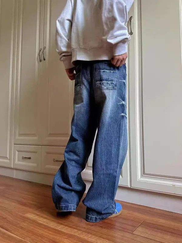 VIBE Vintage street Y2K electric print wide leg baggy jeans Size US 32 / EU 48 - 3 Thumbnail