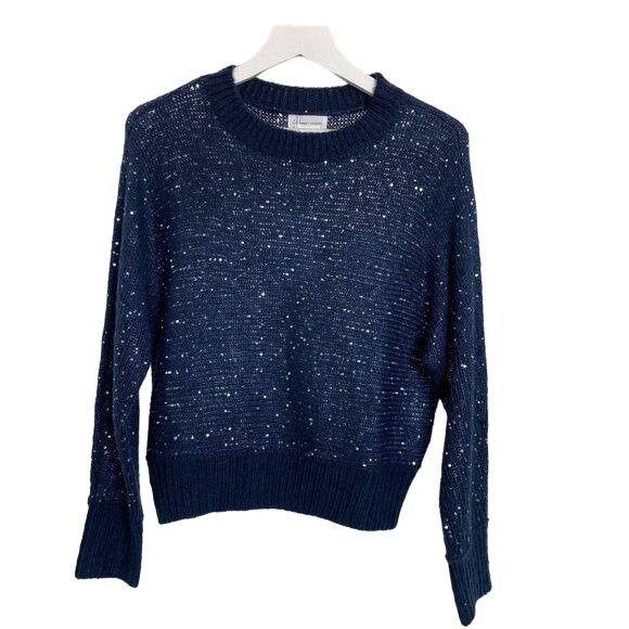 Other Lovers + Friends Desert Nights Midnight Blue Sequin Sweater Size XXS / US 00 / IT 34 - 2 Thumbnail