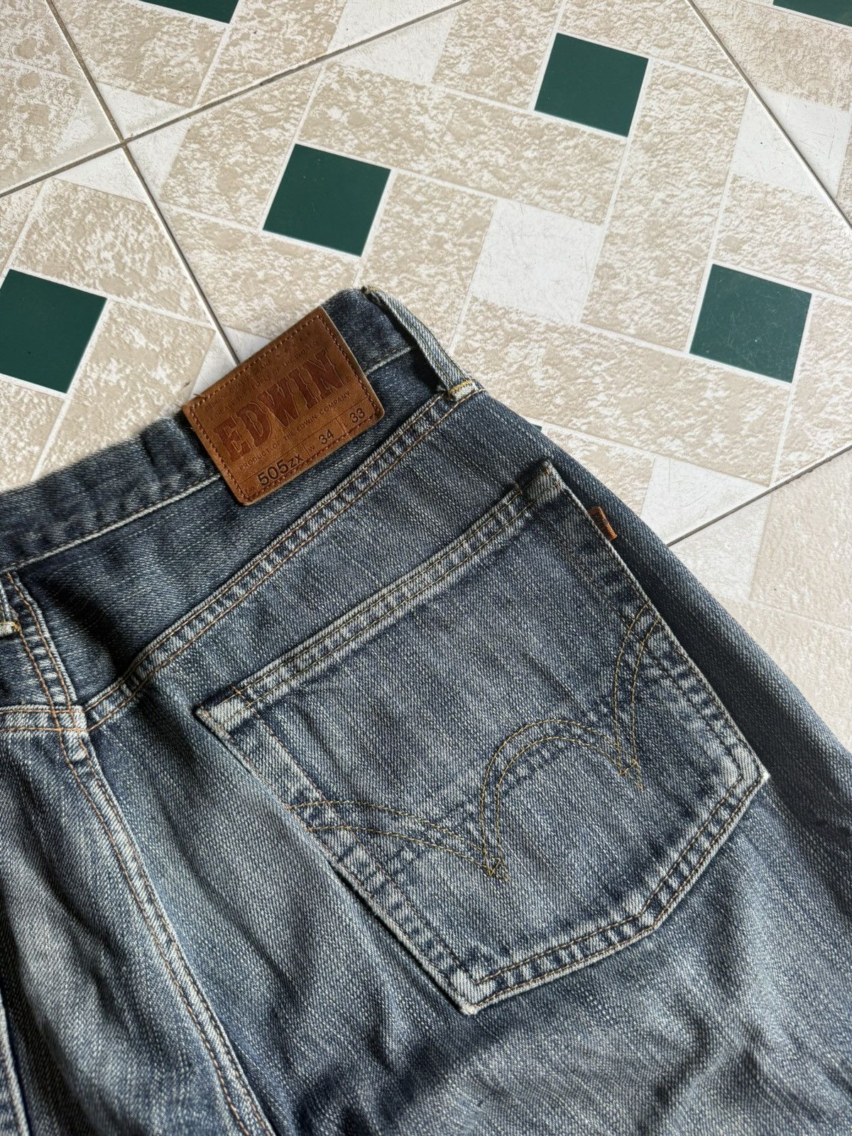 Edwin 90’s EDWIN 505ZX RARE JAPANESE POCKET LOGO RETRO DENIM PANTS Size US 34 / EU 50 - 5 Thumbnail