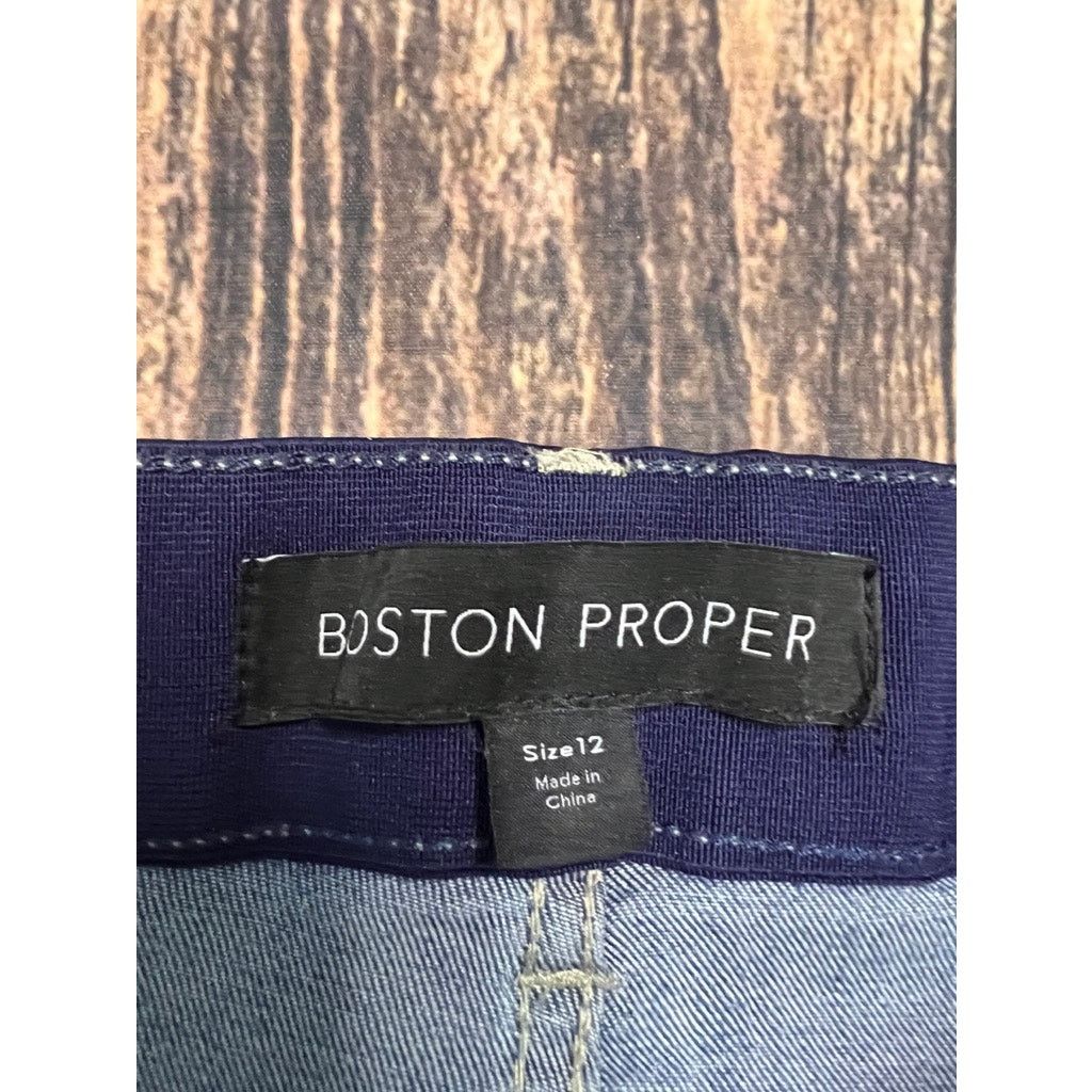 Boston Proper Boston Proper Women's Blue Denim Capri Pants Size 12 Size 34" / US 12 / IT 48 - 2 Thumbnail