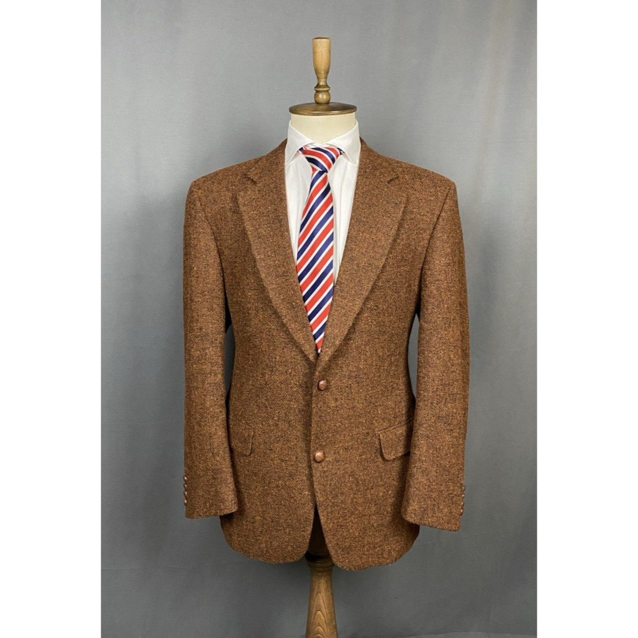 Harris Tweed Harris Tweed Carl Gross Vintage Men's Brown Orange Wool Blaz Size 42R - 1 Thumbnail
