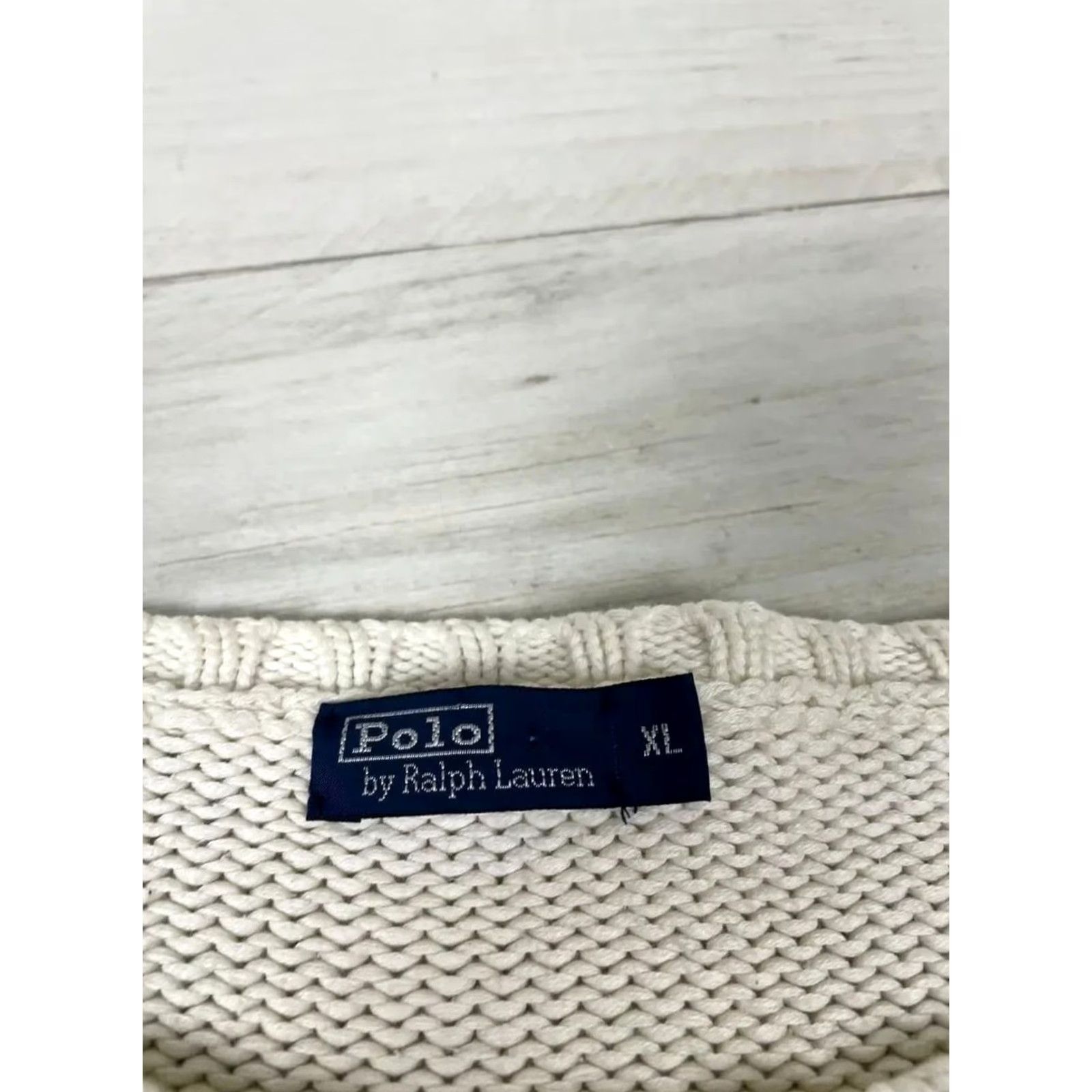 Polo Ralph Lauren VINTAGE Polo Ralph Lauren Sweater Shirt XL White USA 90s Mens Pullover Knit Cotton Logo 90s USA Size US XL / EU 56 / 4 - 5 Thumbnail