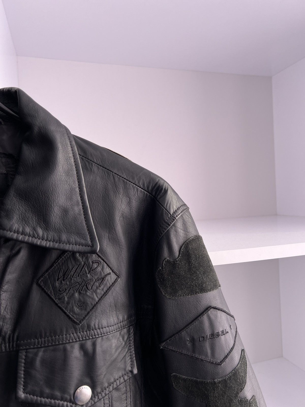 Designer × Diesel × Vintage Vintage Diesel Black Leather Jacket Wild Spirit Biker Size US L / EU 52-54 / 3 - 6 Thumbnail