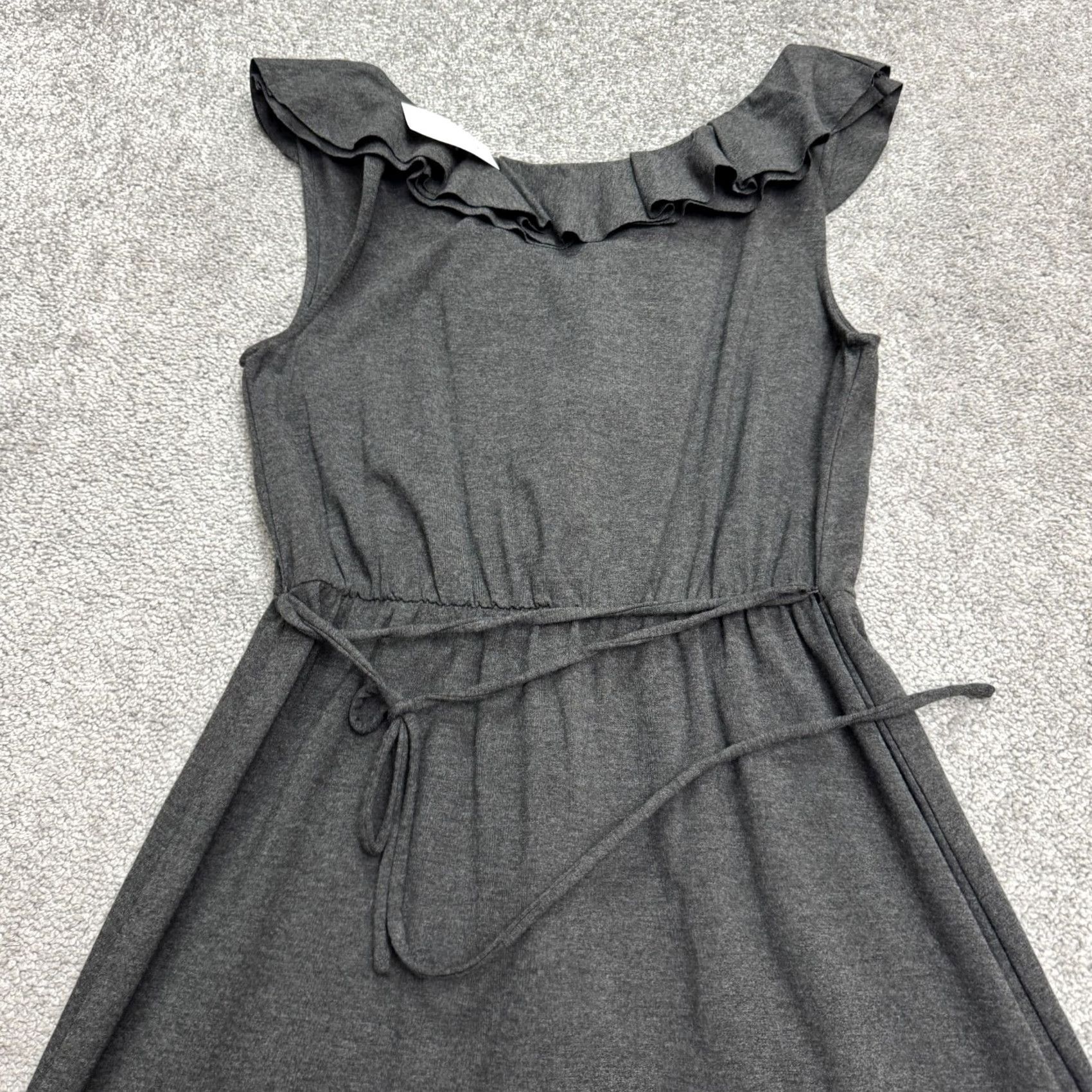J.Crew J. Crew Ruffles Mini A-Line Dress Womens M Dark Gray Sleeveless V-Neck NWT Size M / US 6-8 / IT 42-44 - 3 Thumbnail