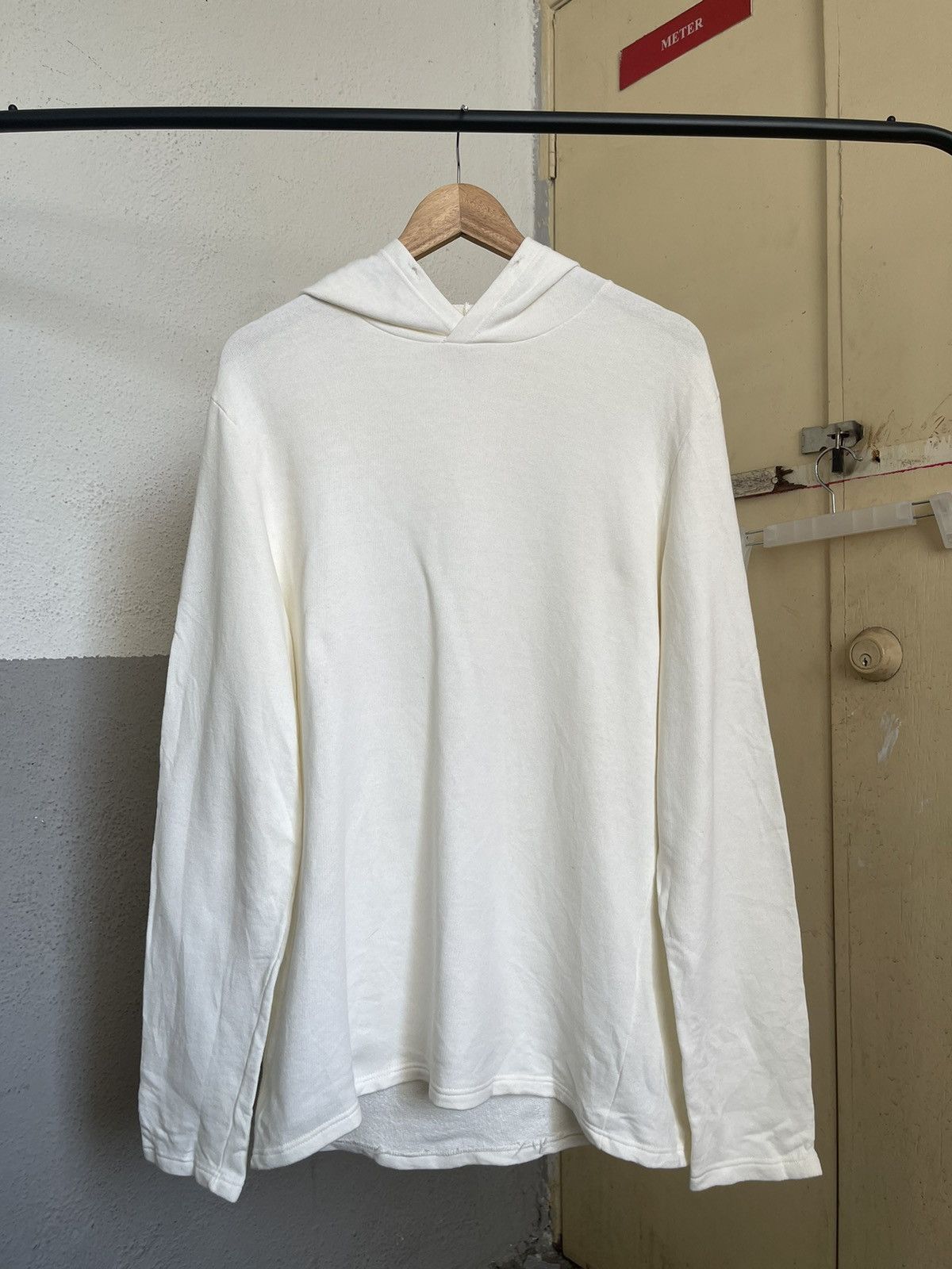 Helmut Lang 1999 Helmut Lang Plain Cream Hoodie Size US L / EU 52-54 / 3 - 1 Thumbnail