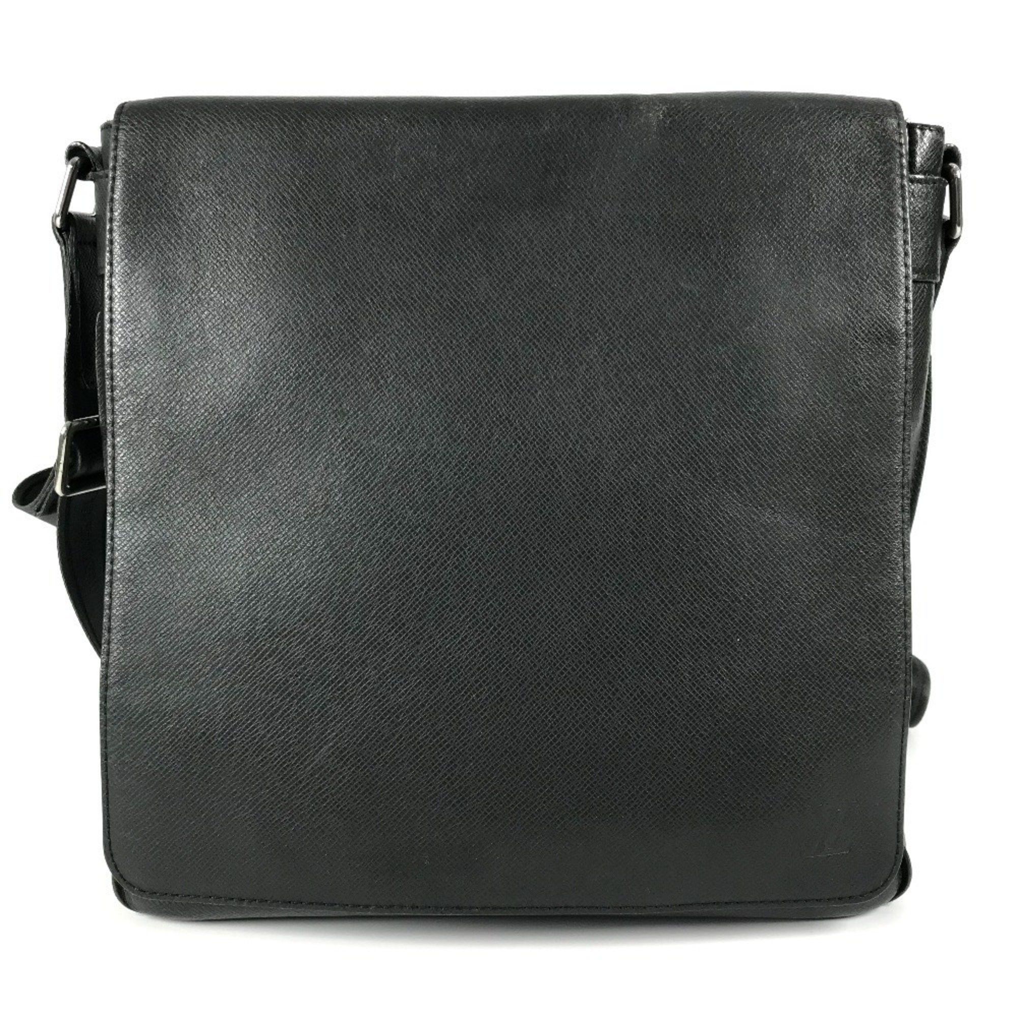 Louis Vuitton M32702 Taiga Milo Bag Crossbody Flap Messenger Shoulder Leather Men's Women's Ardoise Black