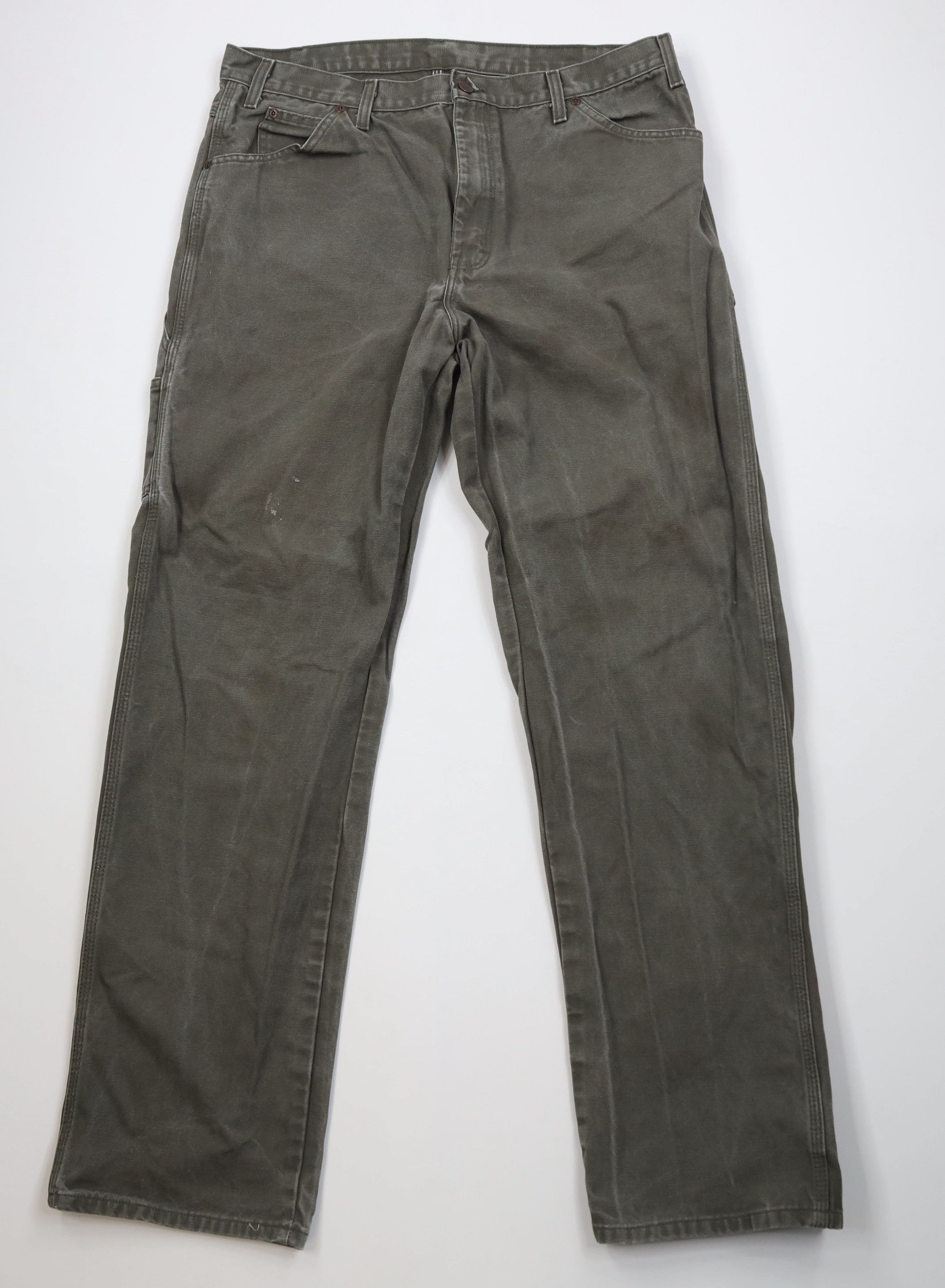 Dickies Vintage Y2K Dickies Wide Leg Canvas Dungaree Pants Green Size US 38 / EU 54 - 1 Thumbnail