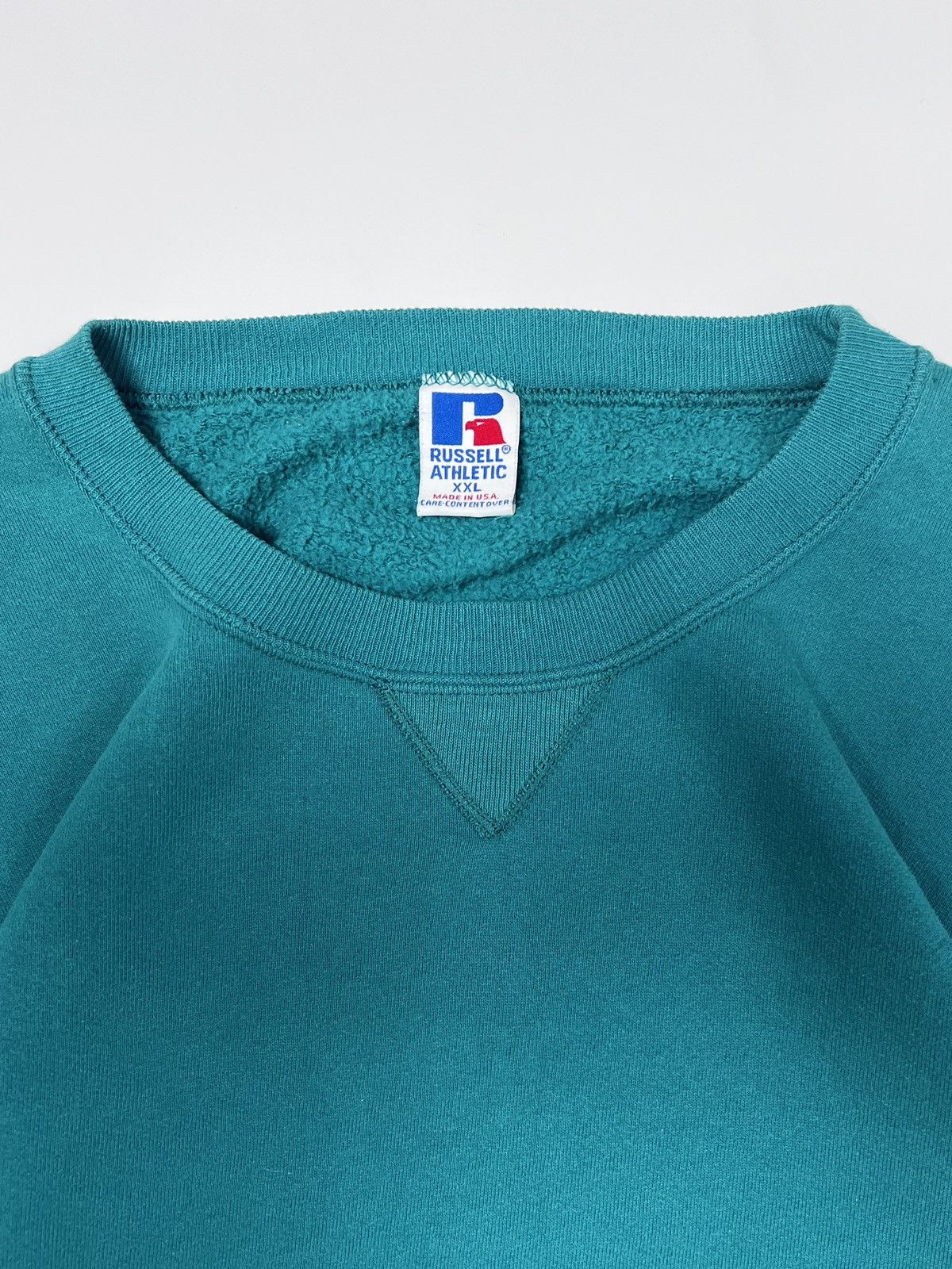 Russell Athletic 1990s Russell Aqua Green Blank Sweatshirt / Crewneck Vintage Size US XXL / EU 58 / 5 - 4 Thumbnail