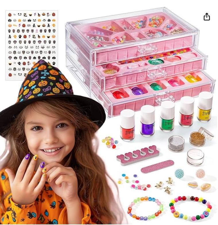 NBDN Nobrandedon Nail Polish Toys Set, DIY Bead Making Kit Acrylic 3 Drawers Size ONE SIZE - 1 Thumbnail