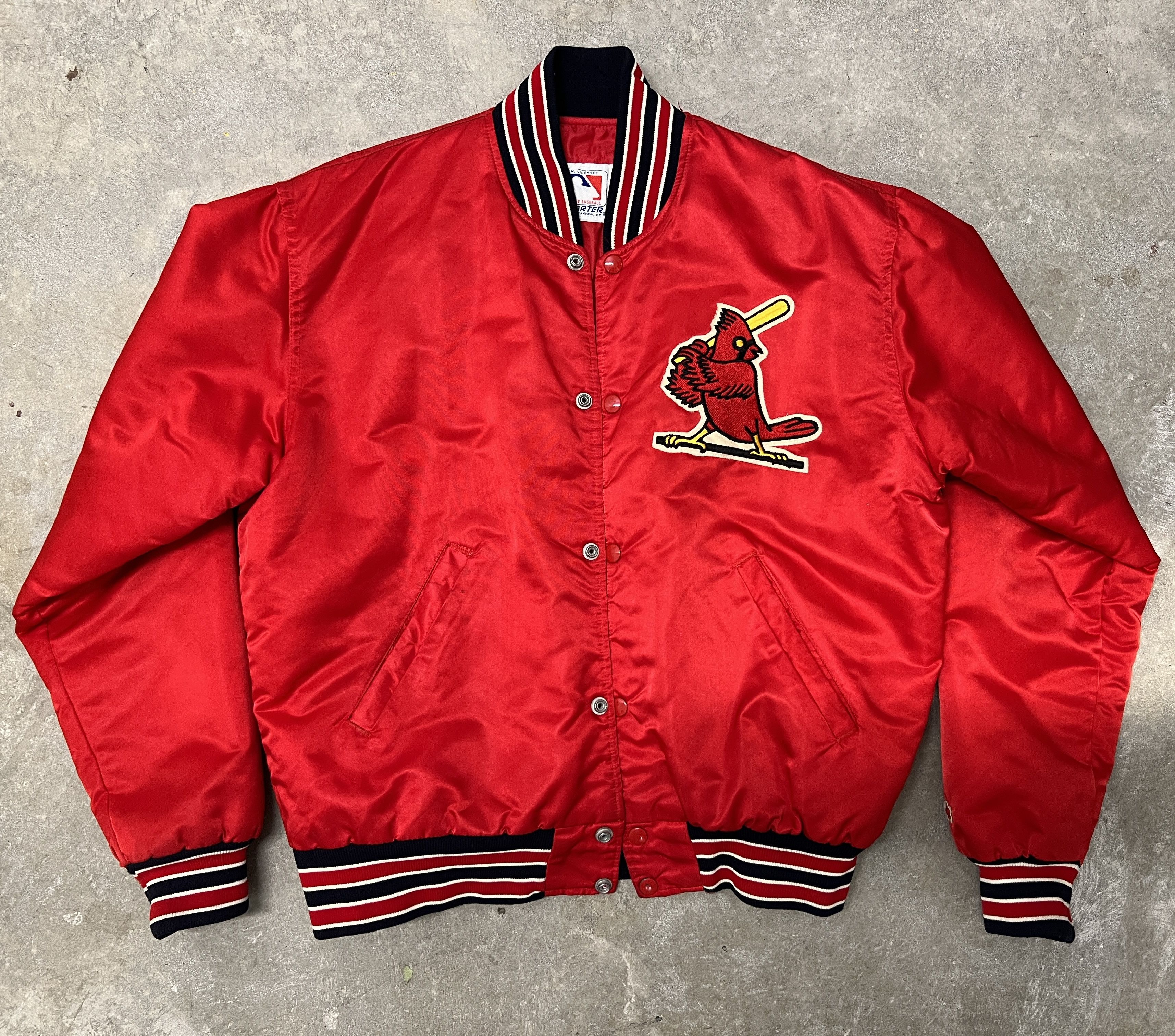 image of 80's St. Louis Cardinals Starter Jacket in Cardinal Red, Men's (Size Large)