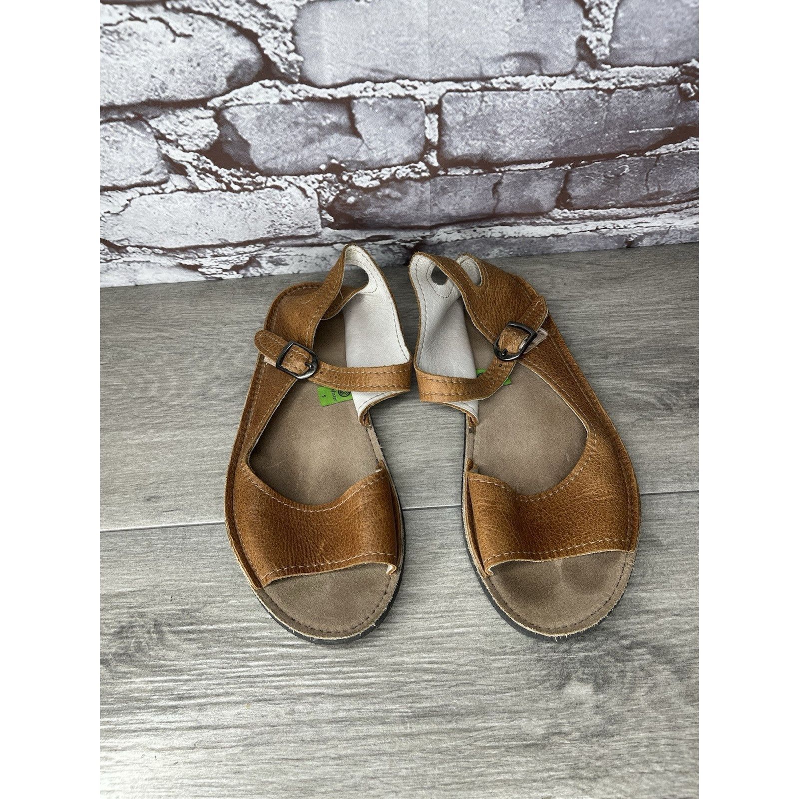Soulstar Softstar Barefoot Minimalist Brown Leather Ankle Strap Vibra Size US 5 / IT 35 - 12 Thumbnail