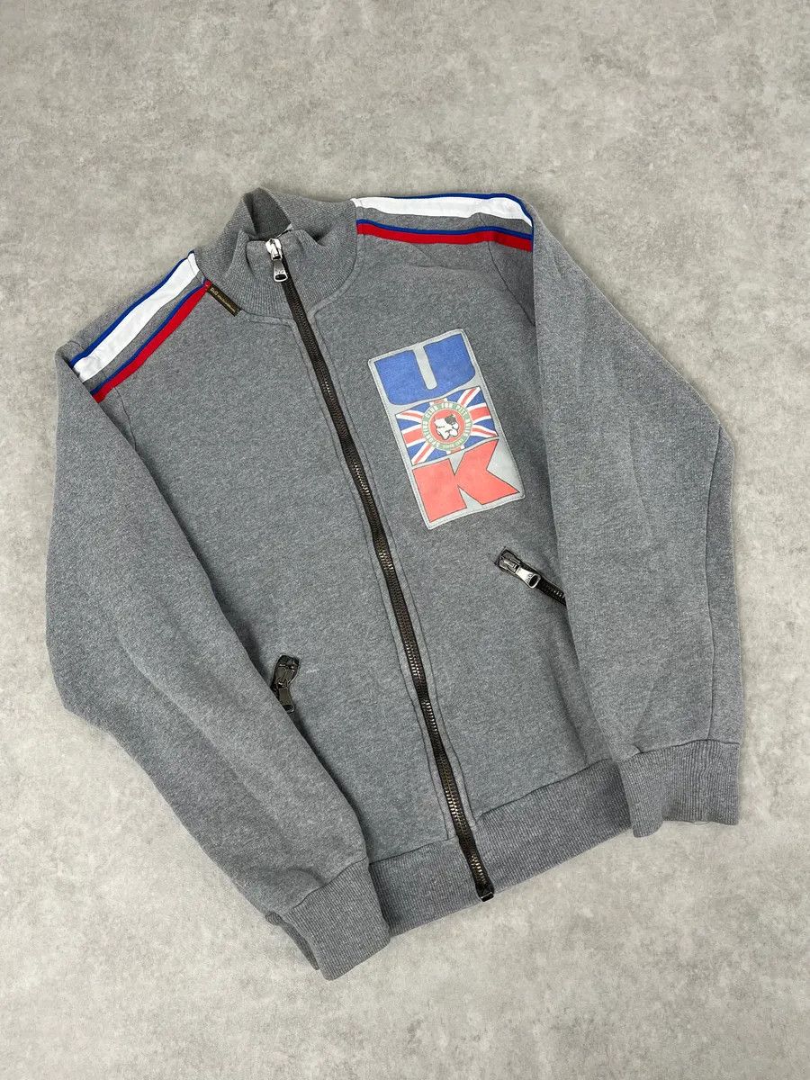 Dolce & Gabbana AW2004 Dolce & Gabbana UK Flag Team Grey Zip-up Sweater Size US S / EU 44-46 / 1 - 4 Thumbnail