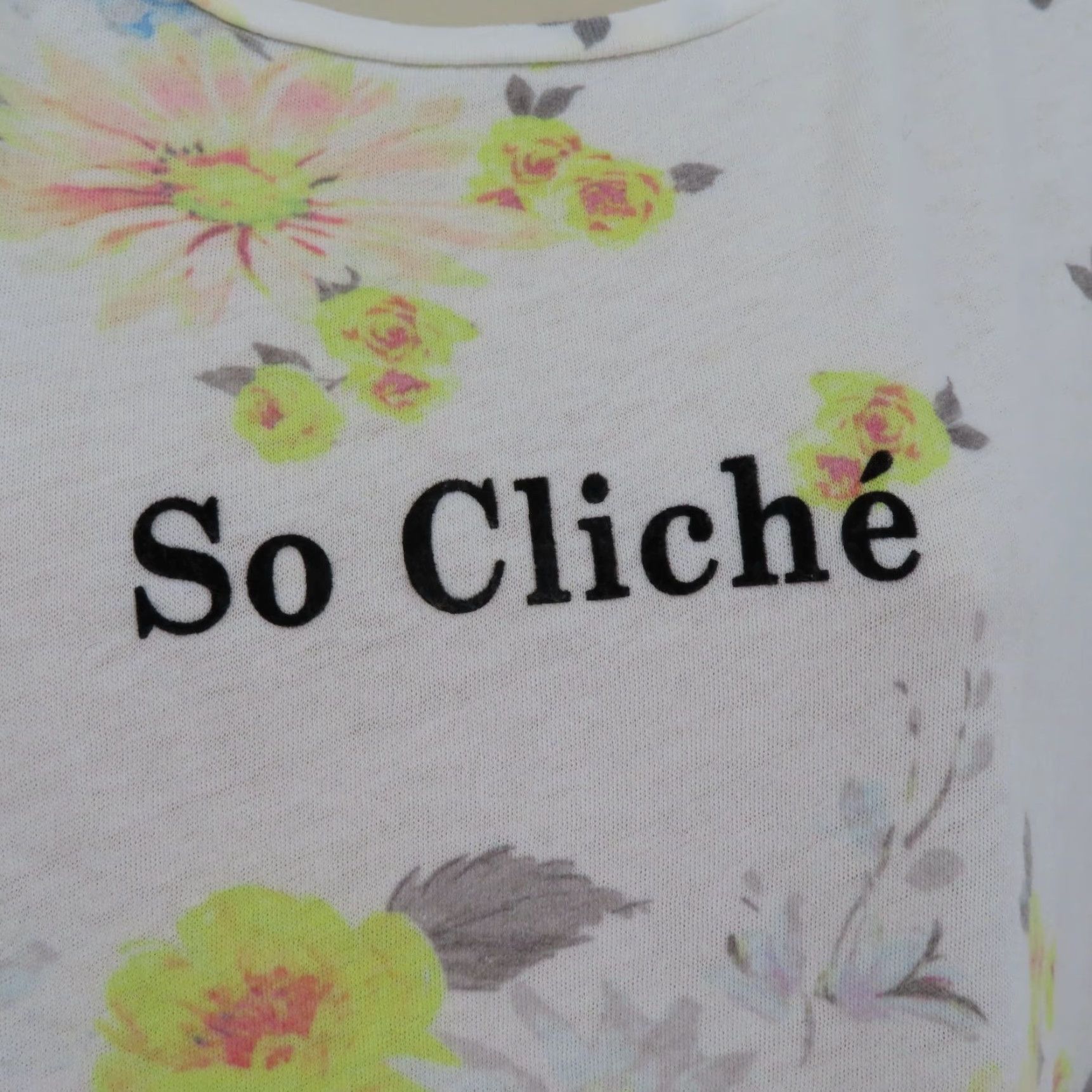 Wildfox Wildfox Shirt Women XS So Cliche Floral Rose Yellow Blue Top Size XS / US 0-2 / IT 36-38 - 3 Thumbnail