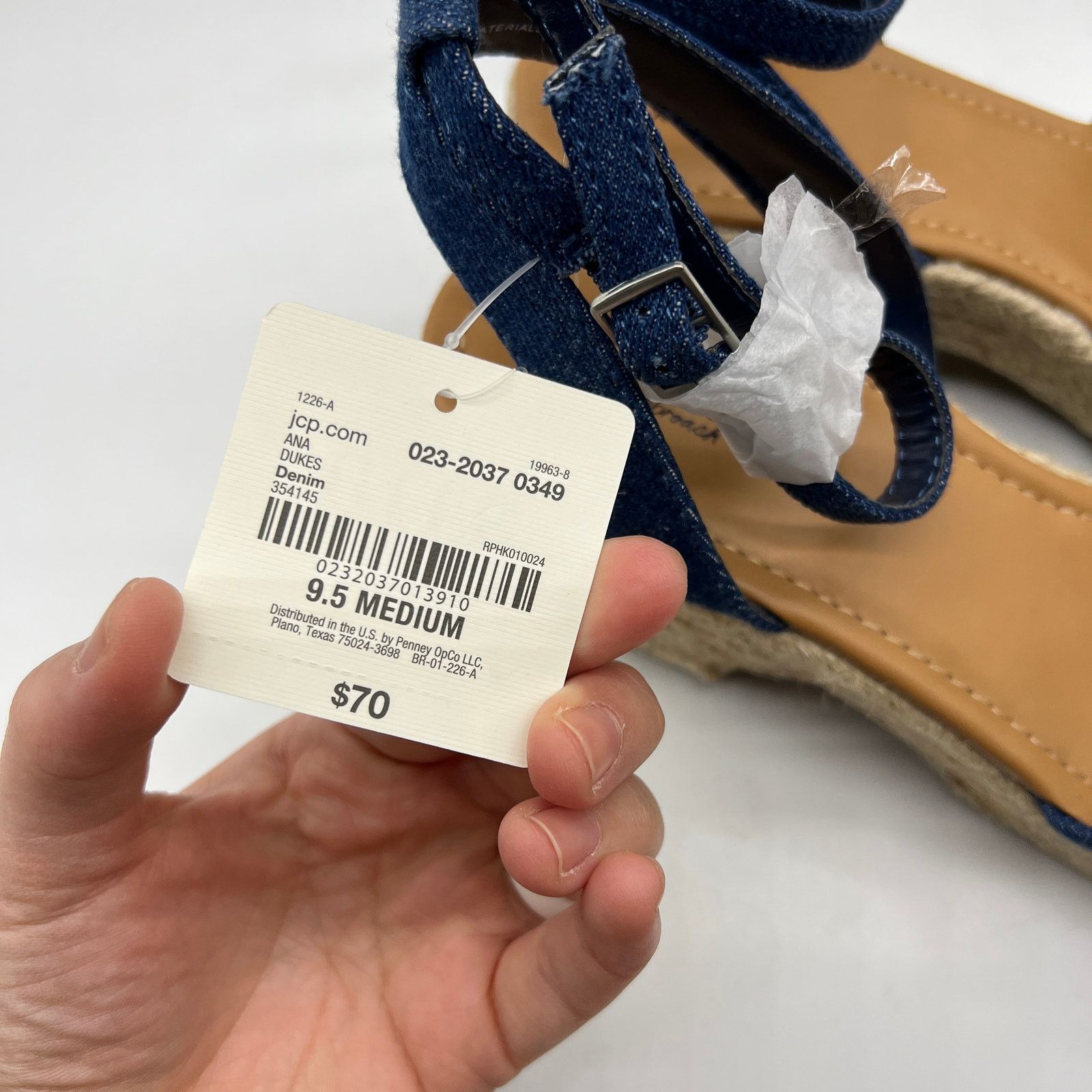 Other a.n.a Womens Dukes Heeled Sandals Denim Blue Size 9.5M Size US 9.5 / IT 39.5 - 7 Thumbnail