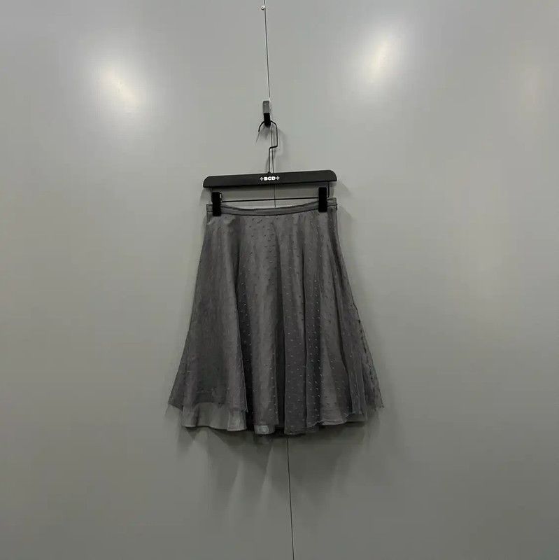 Valentino Valentino Gray Cotton Midi Skirt for Summer 0089 Size 26" / US 2 / IT 38 - 1 Thumbnail