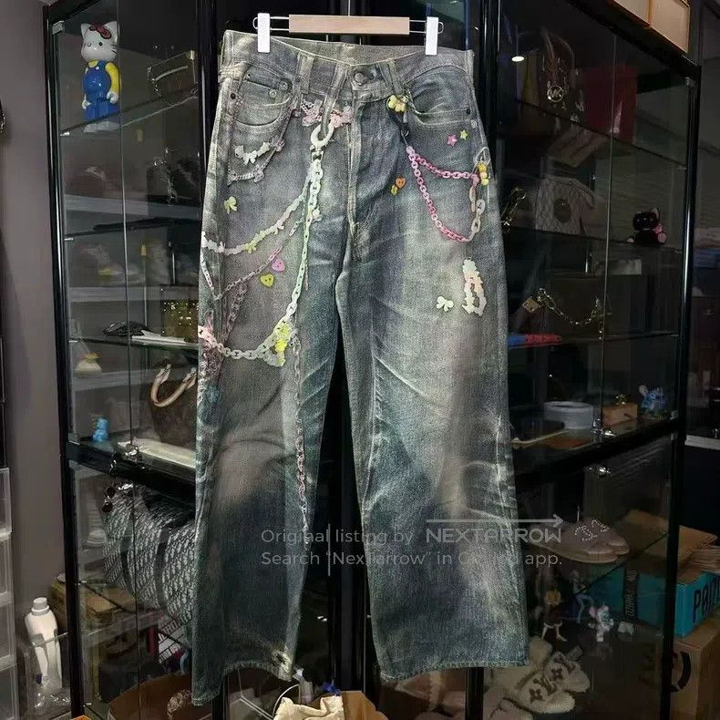 Acne Studios Acne Studios 1981M Distressed Washed Candy Chain 3D Printe Size US 32 / EU 48 - 1 Thumbnail