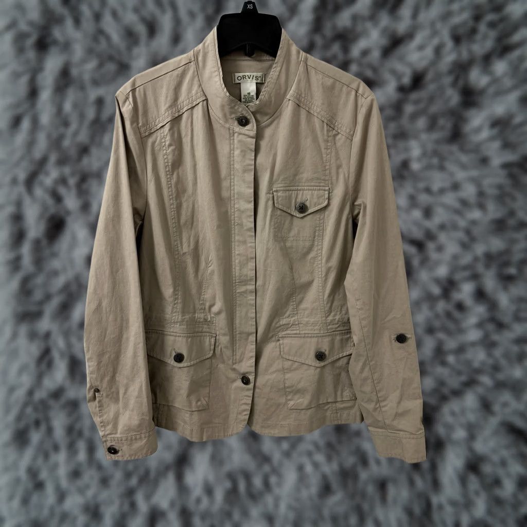 Orvis Orvis Jacket Womens Sz 10 Beige Full Zip Utility Barn Coat Pockets Long Sleeve Size L / US 10 / IT 46 - 1 Thumbnail