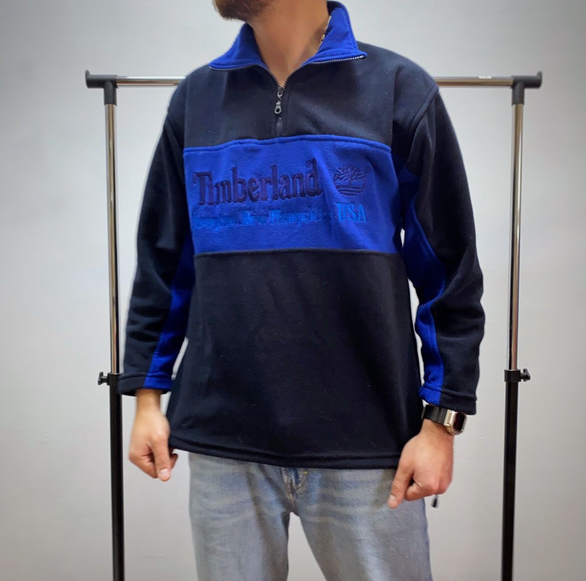 Timberland × Vintage Vintage Timberland Fleece Jacket Hype Rare Men’s M Black Size US M / EU 48-50 / 2 - 15 Thumbnail
