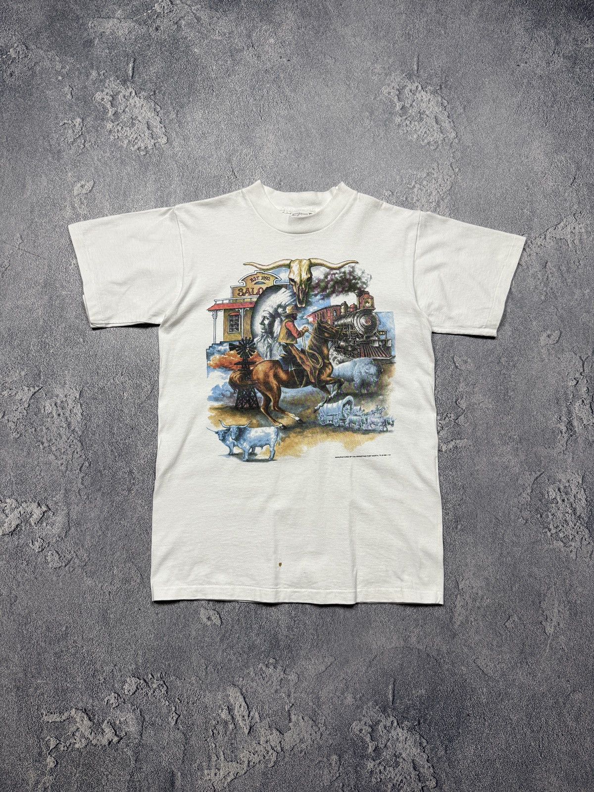 Other Vintage 1993 Western Graphic Tee Cowboy & Steam Train USA Size US M / EU 48-50 / 2 - 1 Thumbnail