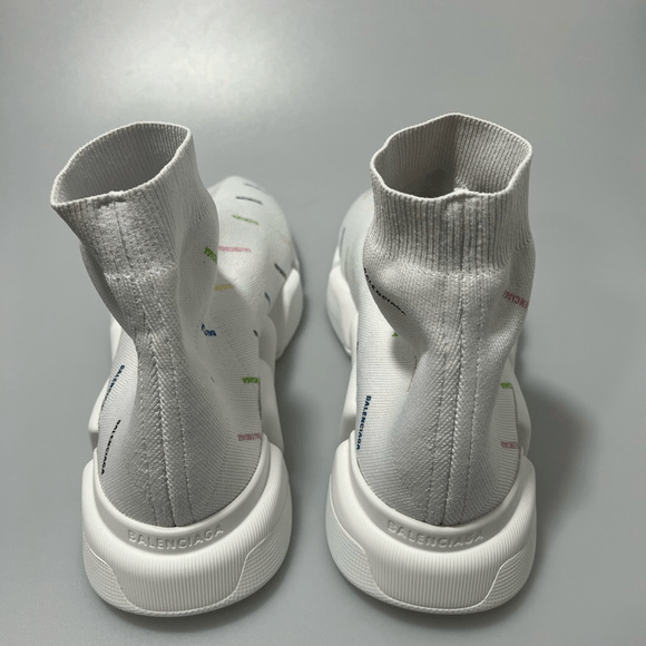 Balenciaga Balenciaga Speed 2.0 Allover Logo Recycled Knit Sneaker Whit Size US 10 / EU 43 - 4 Thumbnail