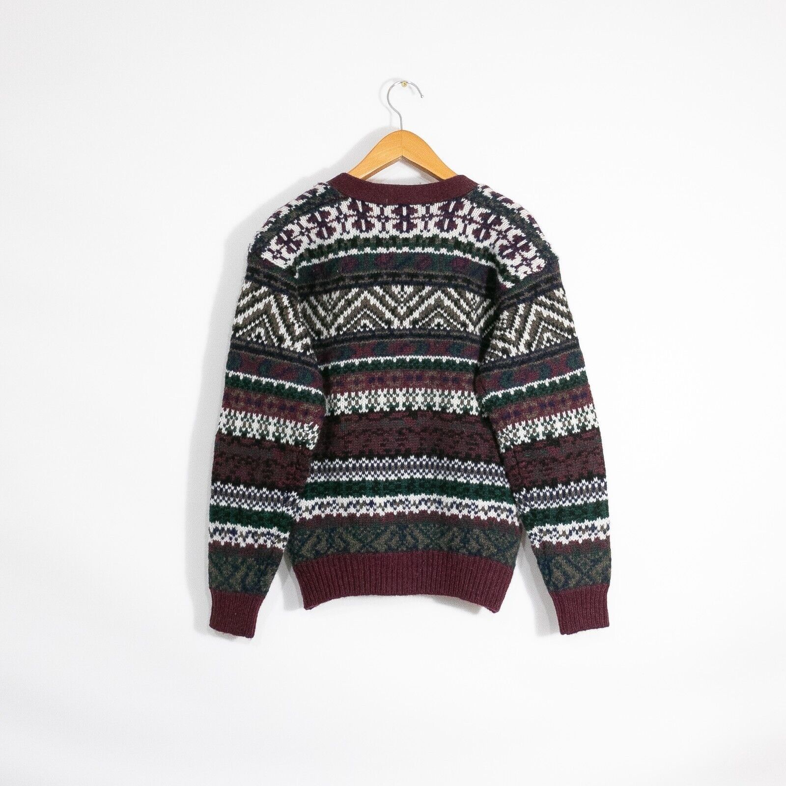 Vintage Vintage Fair Isle Wool Cardigan Sweater Mens Medium - Retro Size US M / EU 48-50 / 2 - 4 Thumbnail