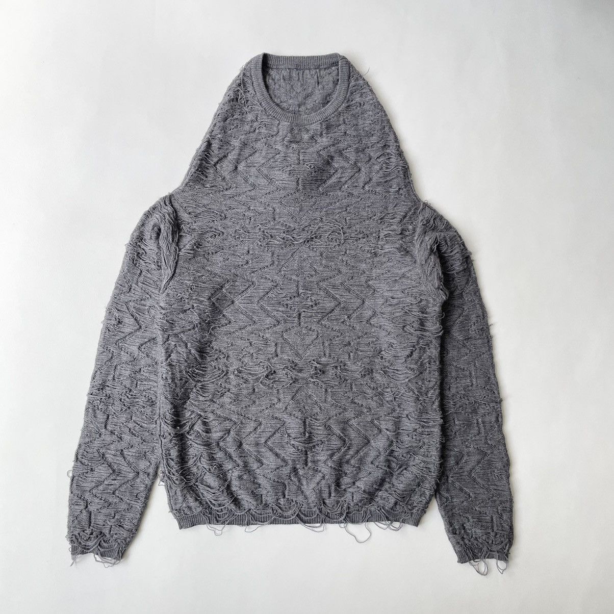 Maison Margiela A/W 10 ‘Destroyed Slouch Neck’ Knit Sweater Size M / US 6-8 / IT 42-44 - 2 Thumbnail