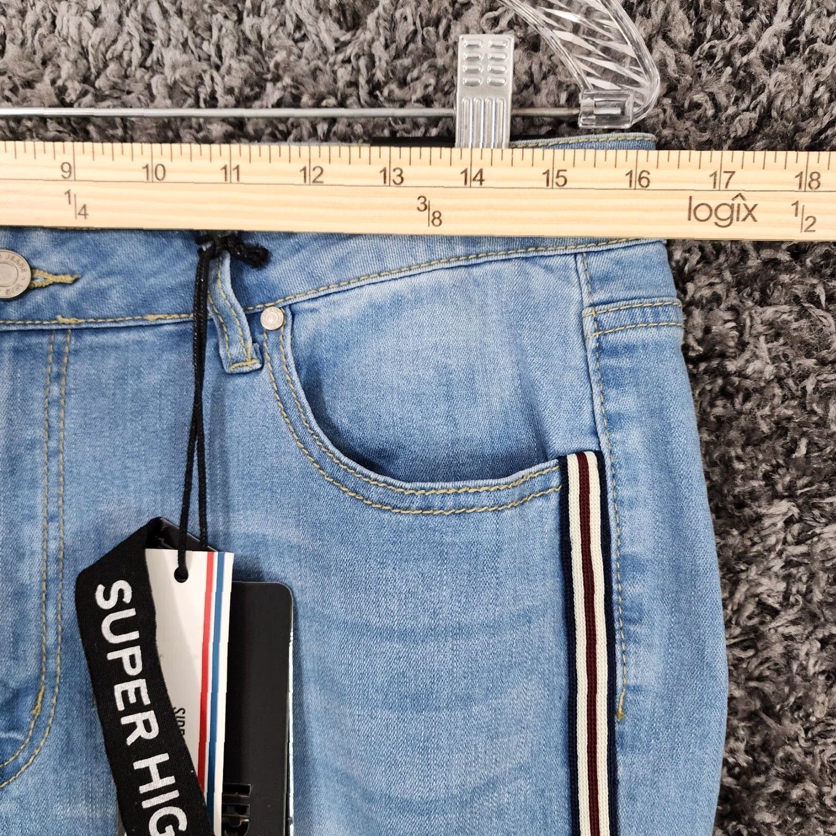 Vintage IRIS High Rise Skinny Jeans Womens Super High Waist Size 13 Blue Size 34" / US 12 / IT 48 - 5 Thumbnail