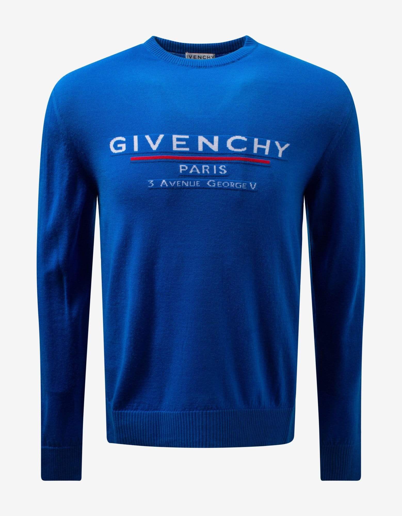 image of Givenchy Blue Logo Label Sweater Size Xxxl, Men's