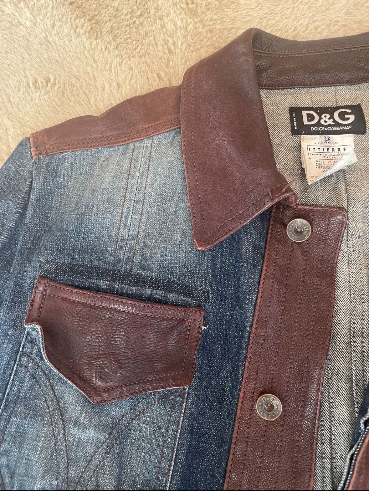 Dolce & Gabbana Dolce & Gabbana leather denim jacket Size US L / EU 52-54 / 3 - 4 Thumbnail