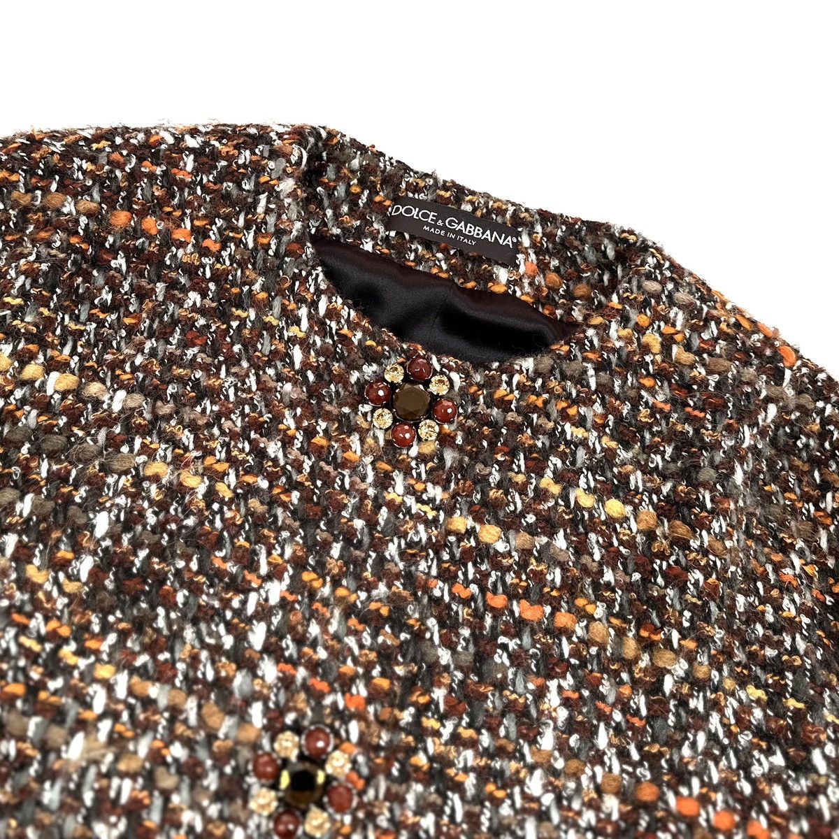 Dolce & Gabbana DOLCE & GABBANA TWEED Bouclé Texture Luxury Coat Jacket - 48 Size XL / US 12-14 / IT 48-50 - 10 Thumbnail