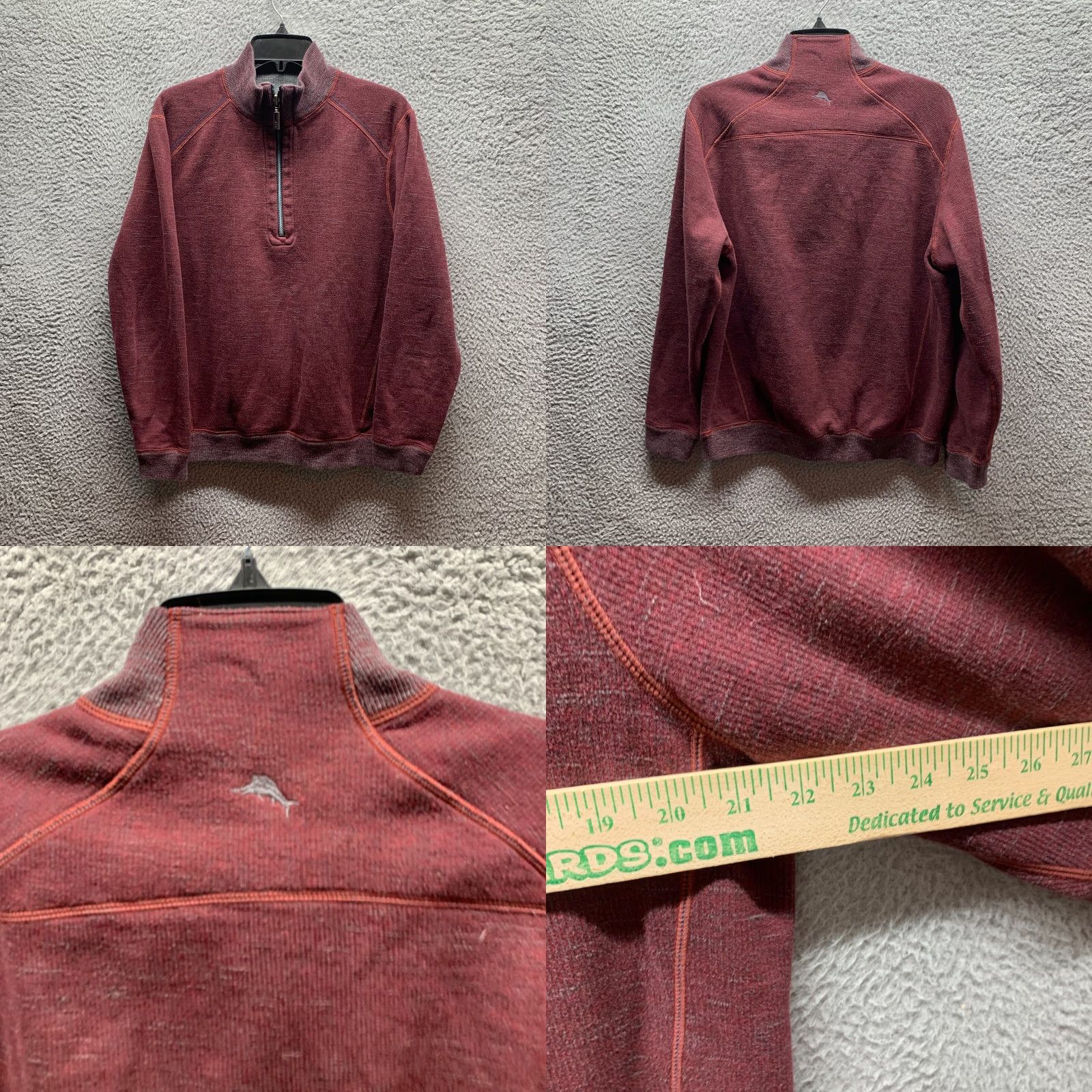Tommy Bahama VINTAGE Tommy Bahama Sweatshirt Mens Adult Medium Gray Reversible Cotton 1/4 Zip 90s Pullover Knit Mock Neck Zip Shirt Size US M / EU 48-50 / 2 - 9 Thumbnail