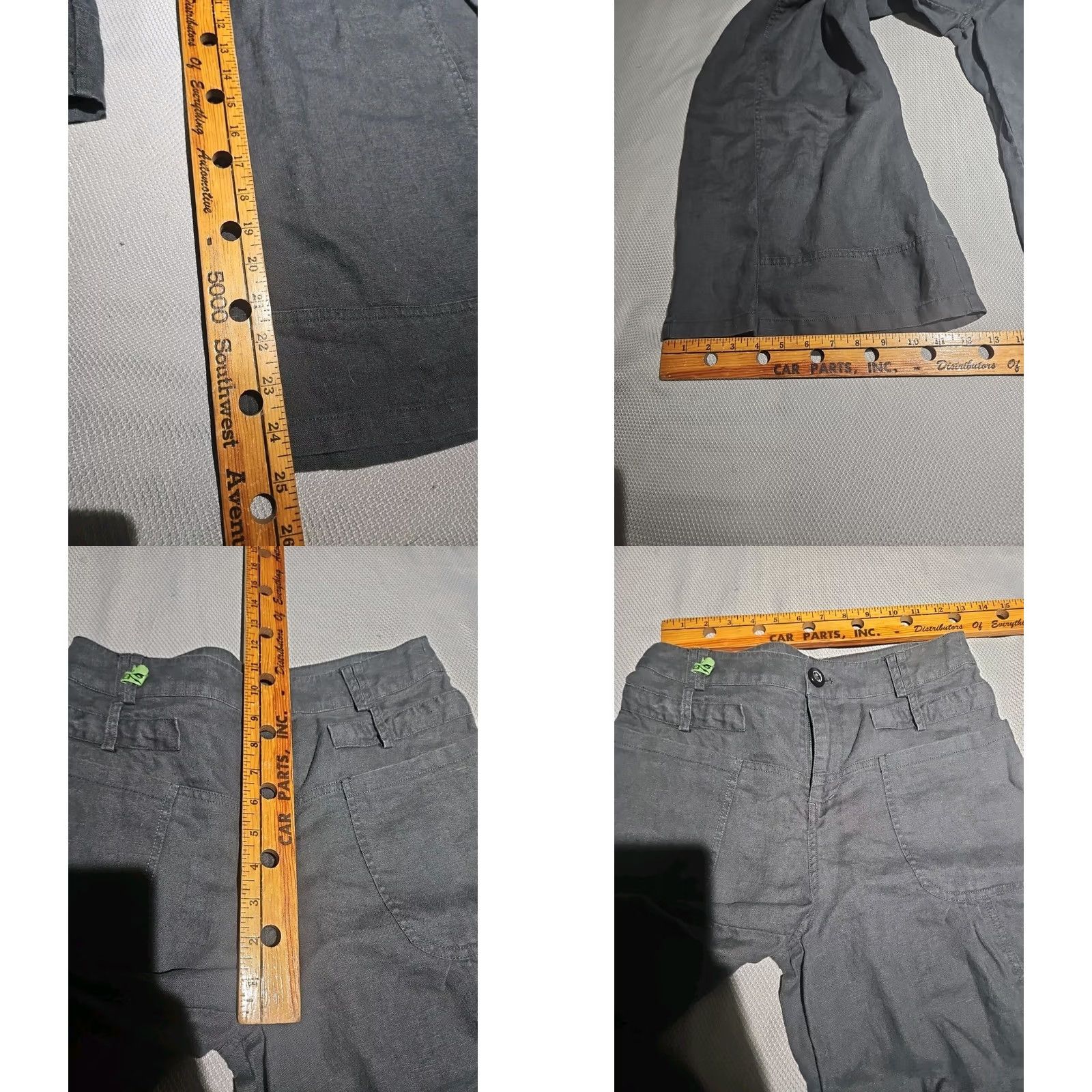 Vintage Key Wear Fashion Pants Womens Small Black 100% Linen Crop Wide Leg Boho Pants Size 28" / US 6 / IT 42 - 8 Thumbnail