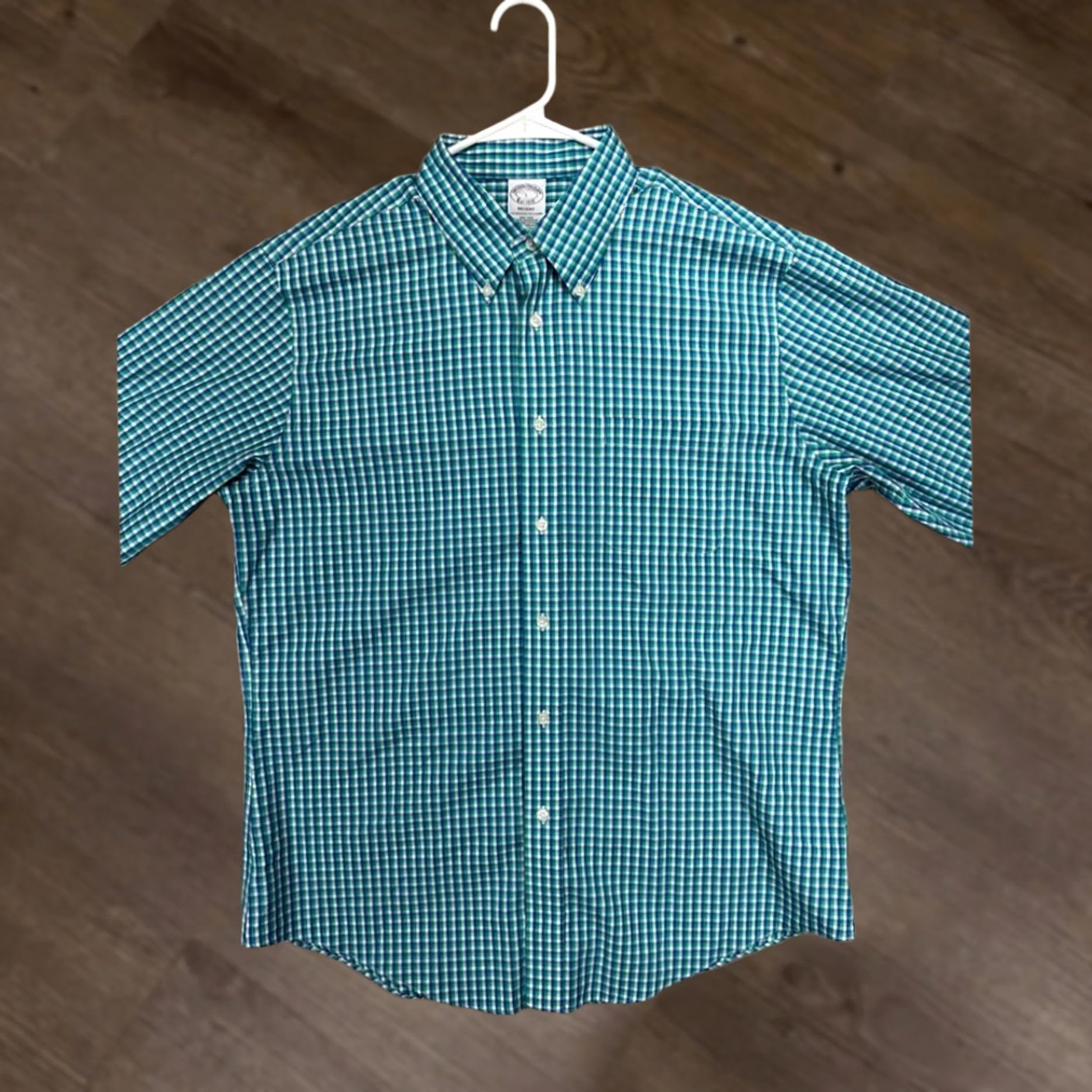 Brooks Brothers Brooks Brothers Shirt Mens Large Green Plaid 1818 Regent Supima Cotton Button Up Shirt Size US L / EU 52-54 / 3 - 1 Thumbnail